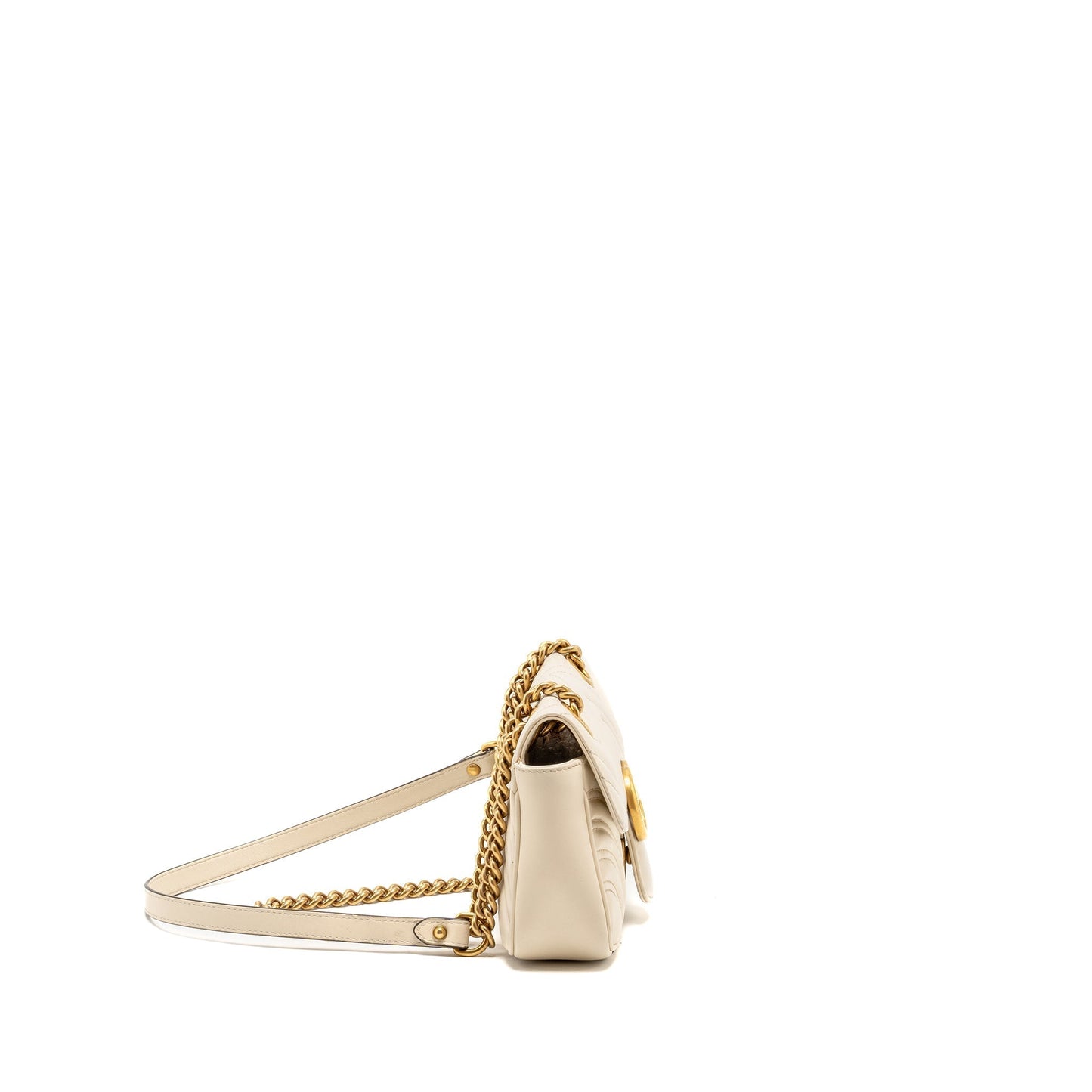 Gucci Marmont Shoulder Bag Calfskin White Mini
