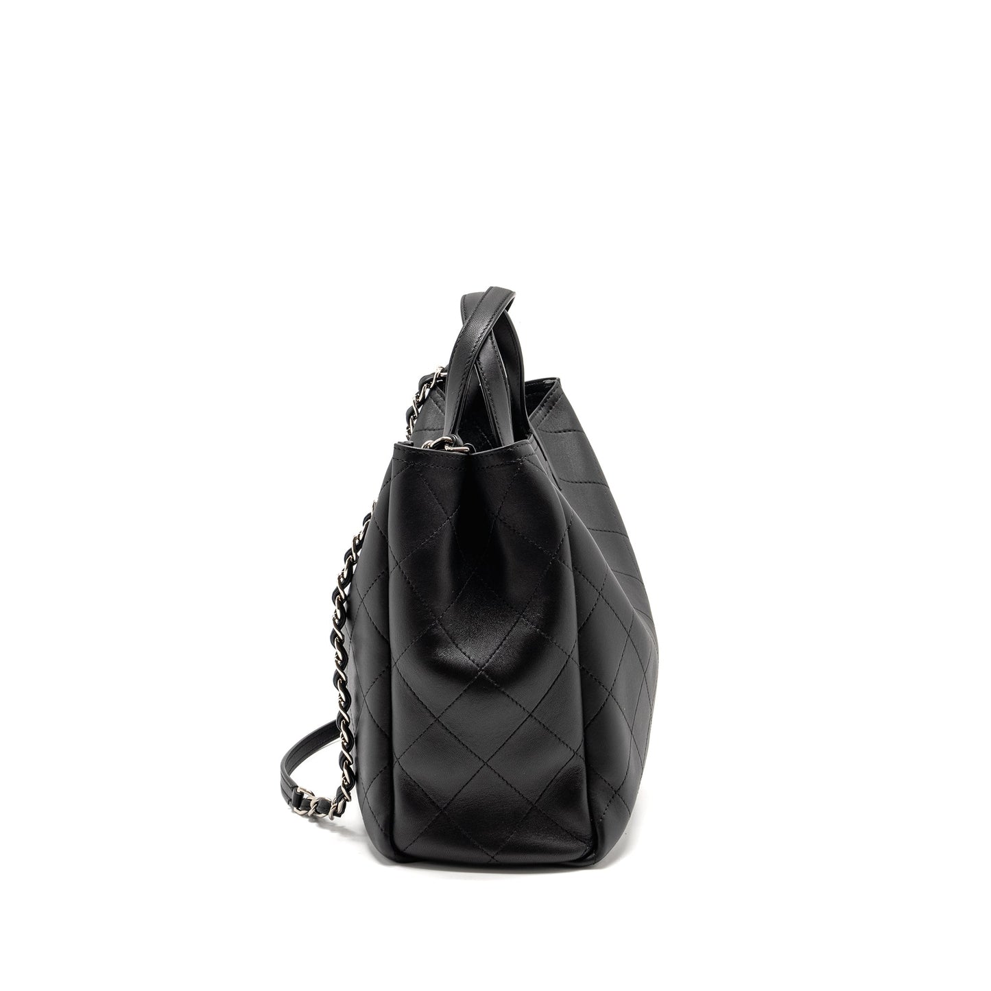 Chanel Hampton Lambskin SHW Black Tote Bag