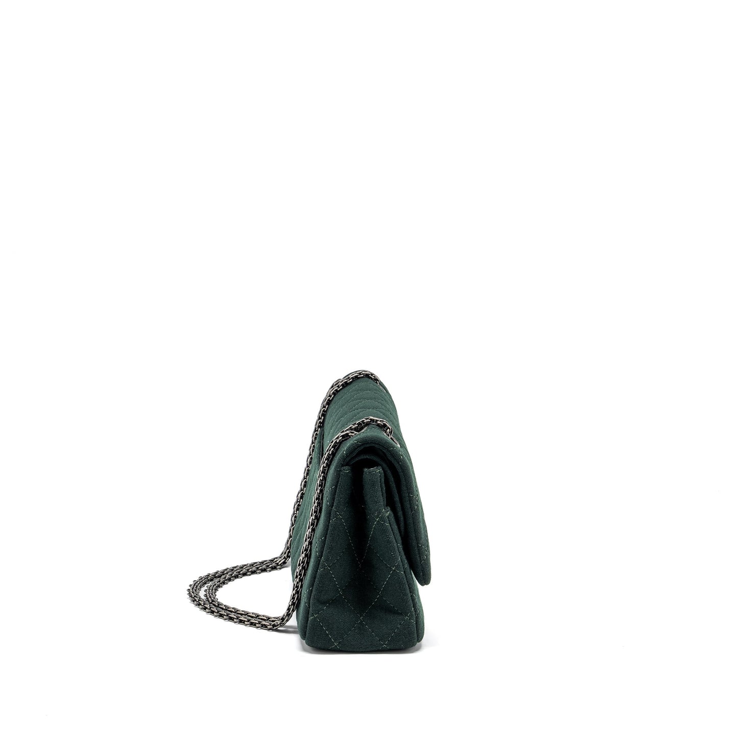 Chanel reissue 2.55 226 double flap fabric Green Shoulder Bag