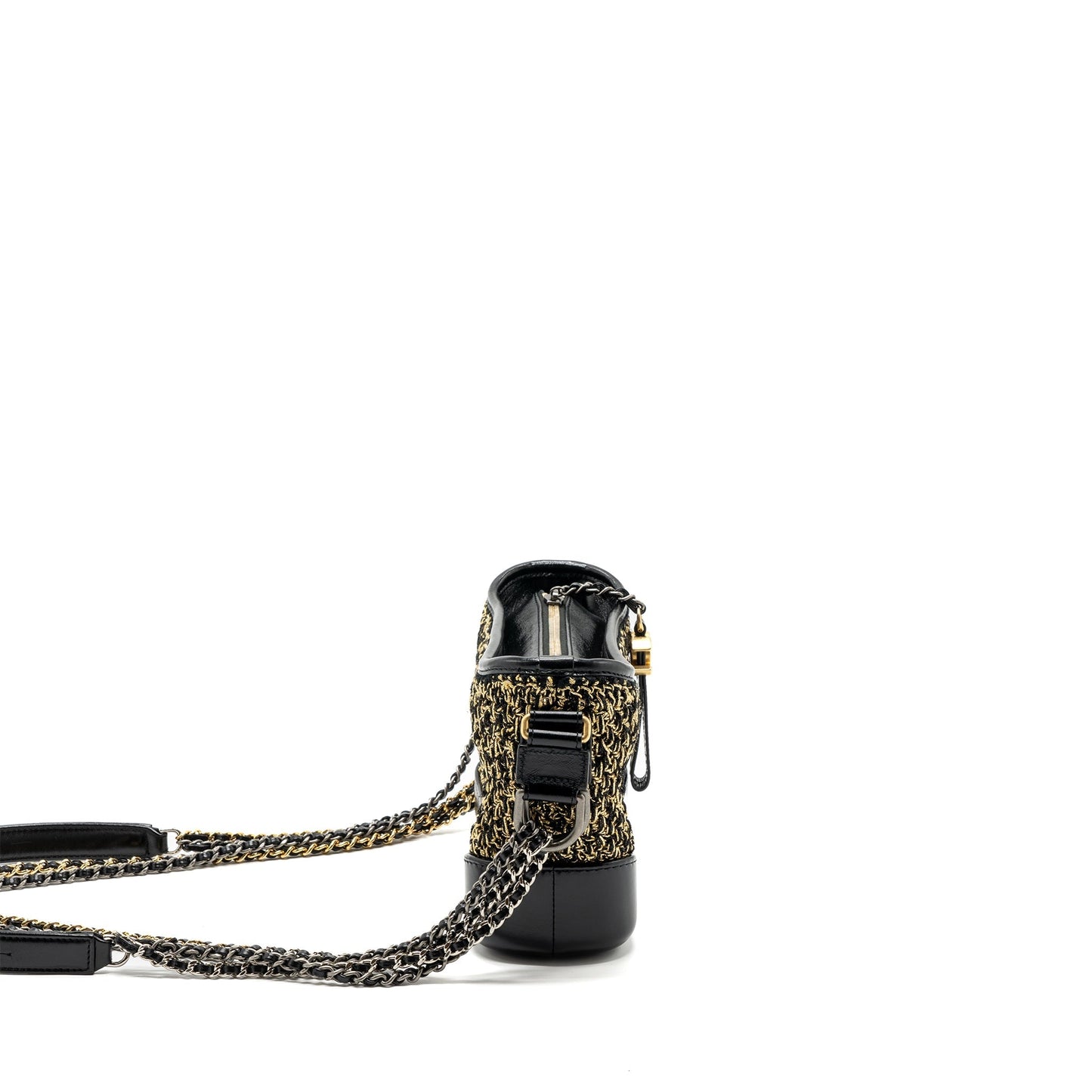 Chanel Gabrielle Hobo Limited Edition Fabric Calfskin Multicolour Black Gold Small Shoulder Bag