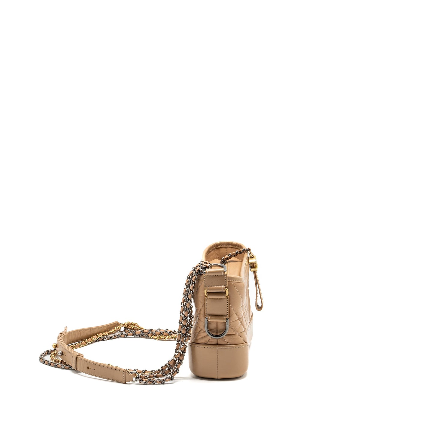 Chanel Chevron Gabrielle Hobo calfskin hardware Multicolour Beige Small Shoulder Bag