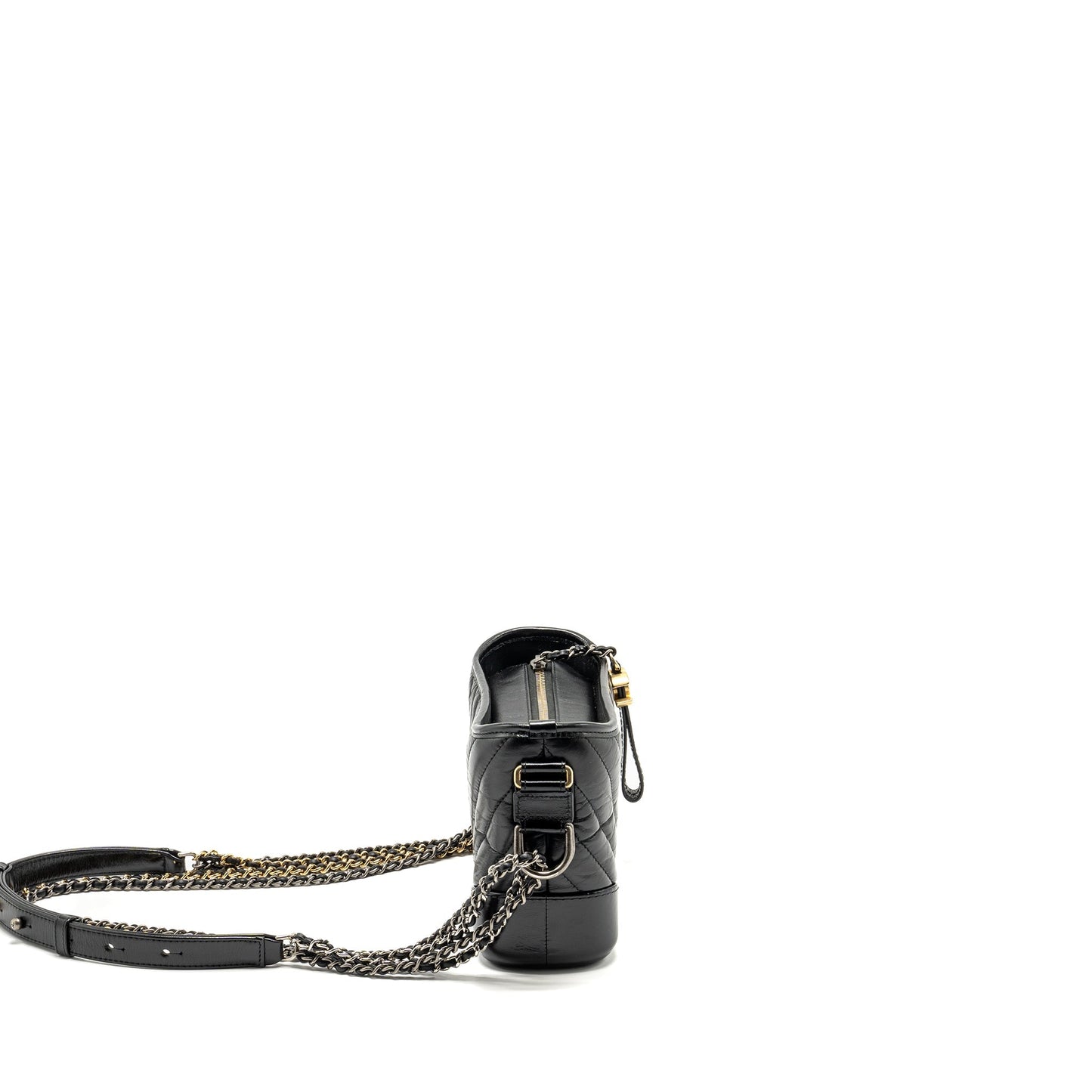 Chanel chevron gabrielle hobo calfskin hardware Multicolor Multicolour Black Small Shoulder Bag