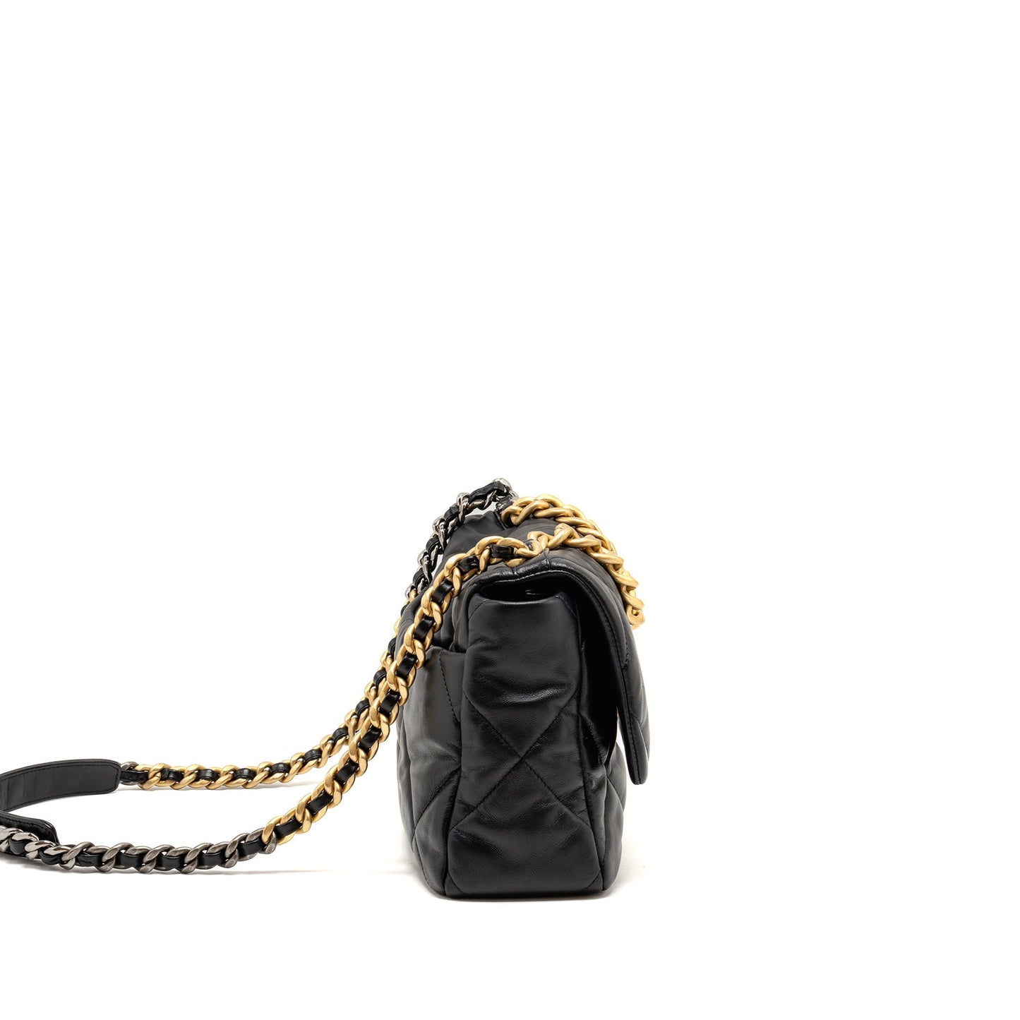 Chanel 19 Goatskin Hardware Multicolour Black Handbag 7