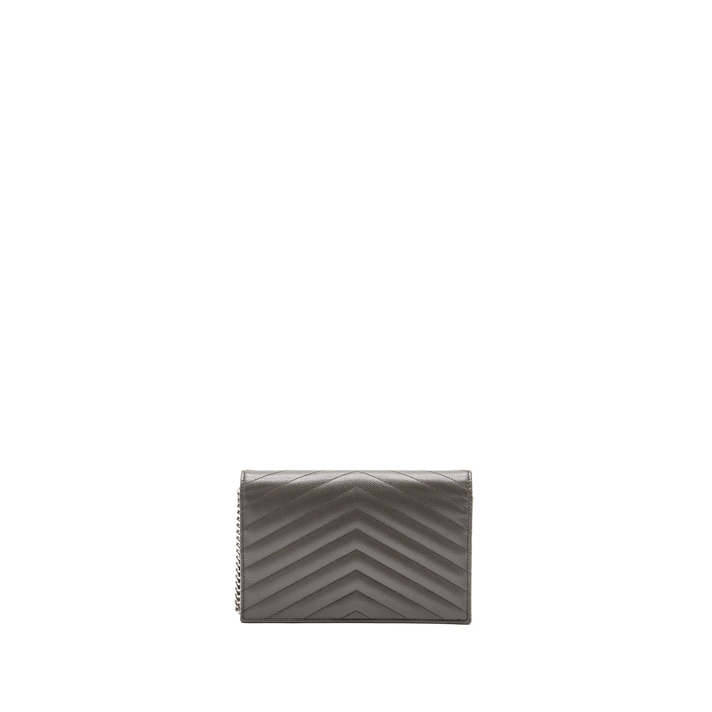 YSL Saint Laurent Envelop Purse Calfskin Grey Travel Bag Chain
