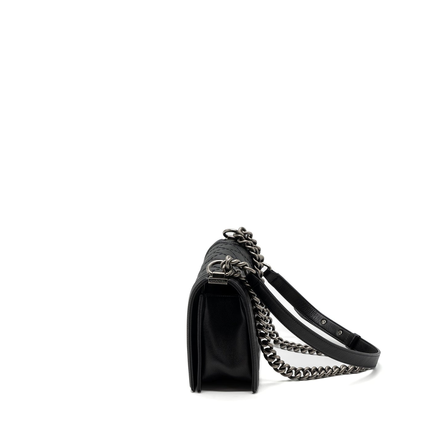 Chanel boy calfskin ruthenium hardware Black Handbag Ruthenium Shw