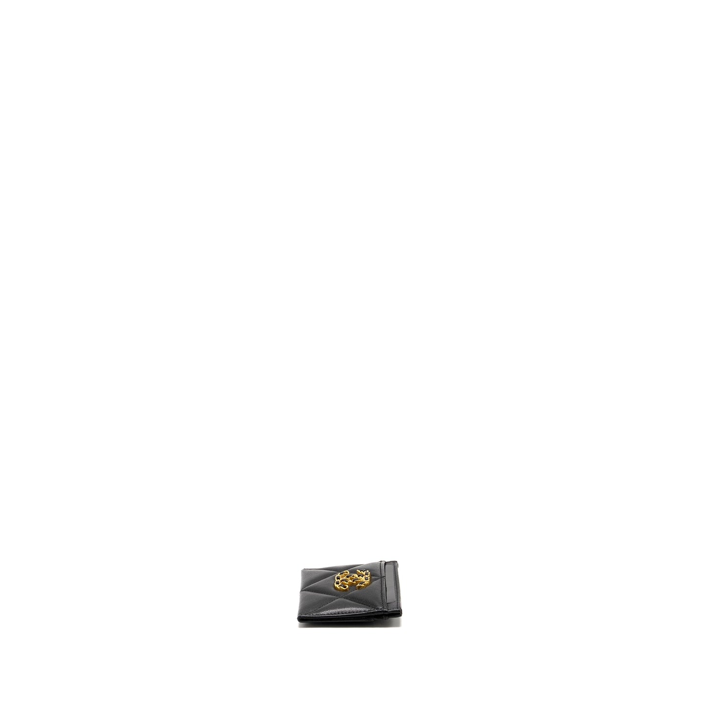 Chanel 19 Card Holder Lambskin GHW Microchip Black Wallet Case