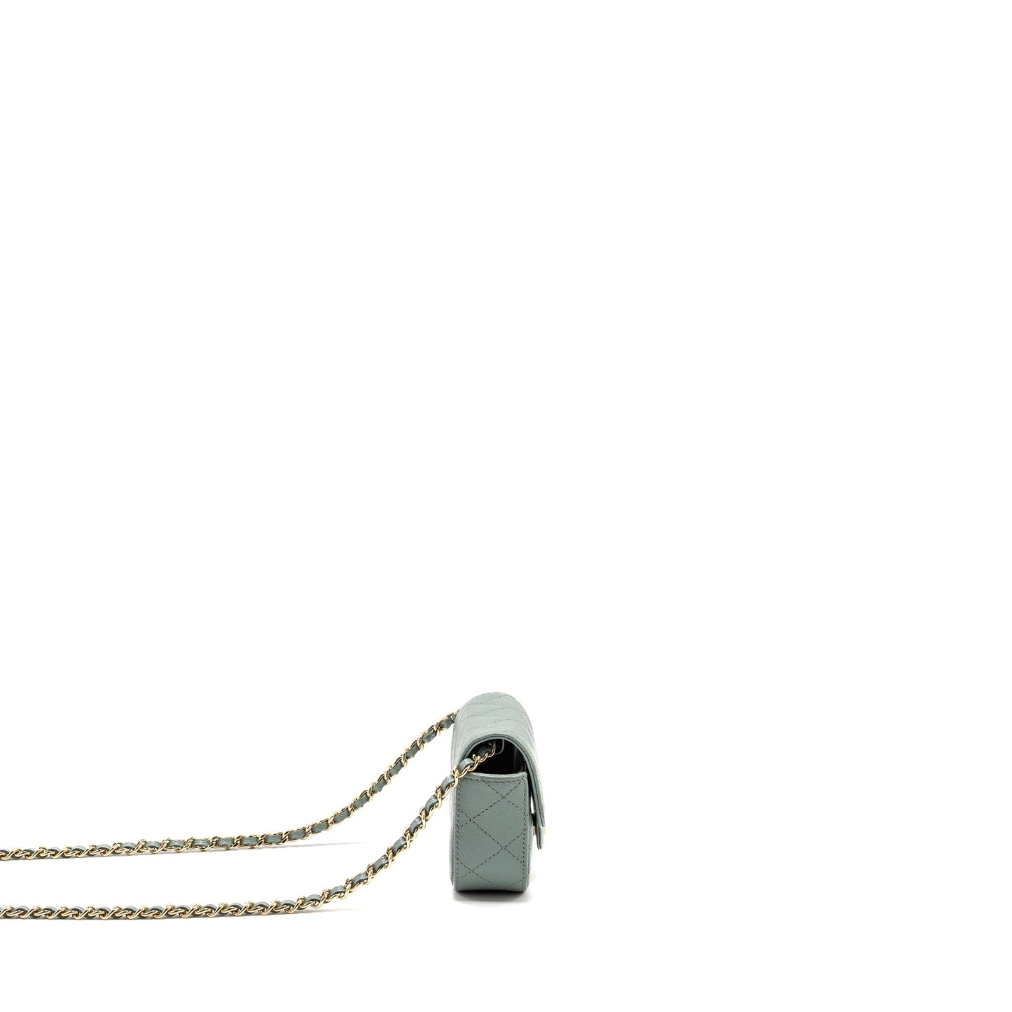 Chanel Flap Vanity Caviar Light LGHW Green Mini Bag