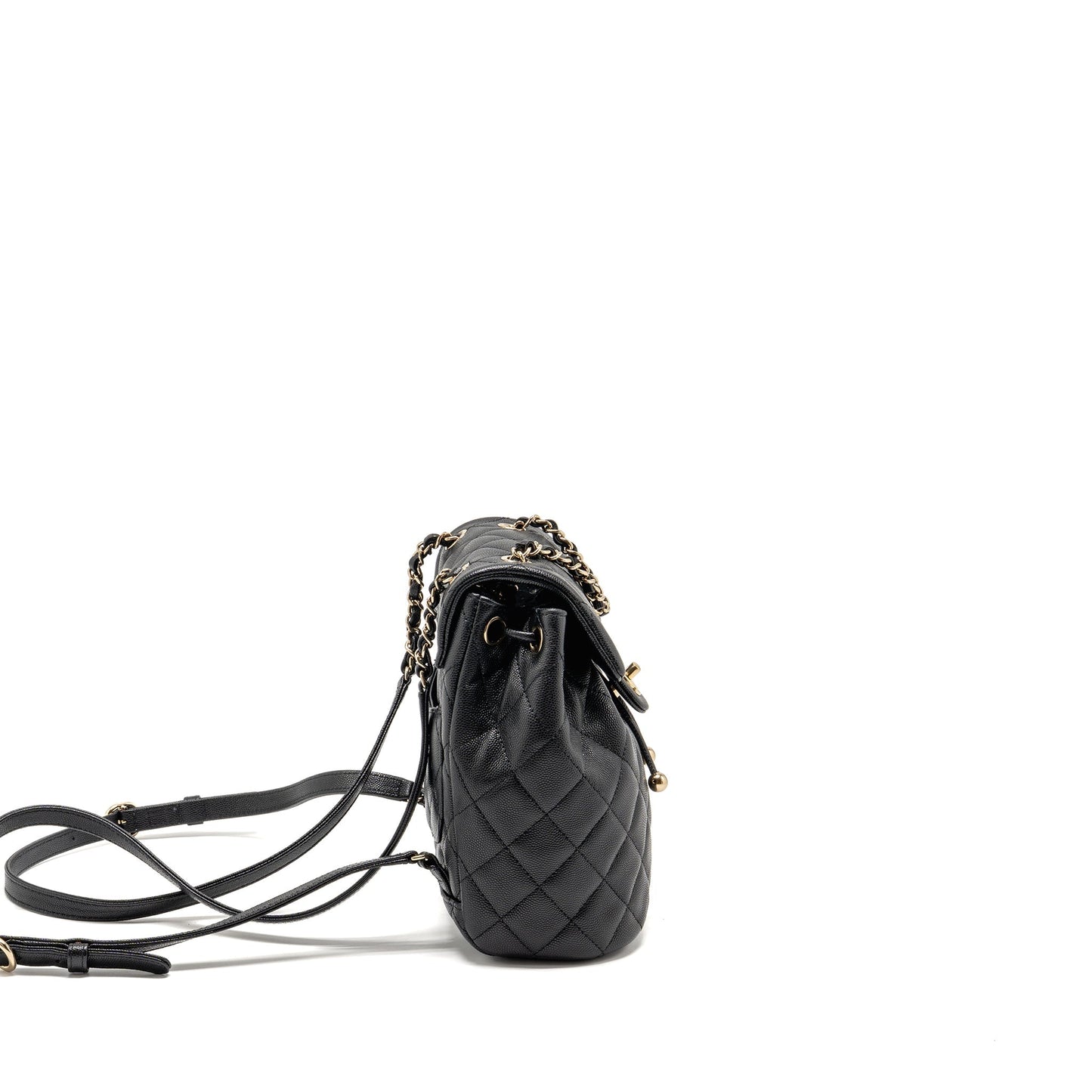 Chanel Quilted Backpack Caviar LGHW Microchip Black Microchip 1