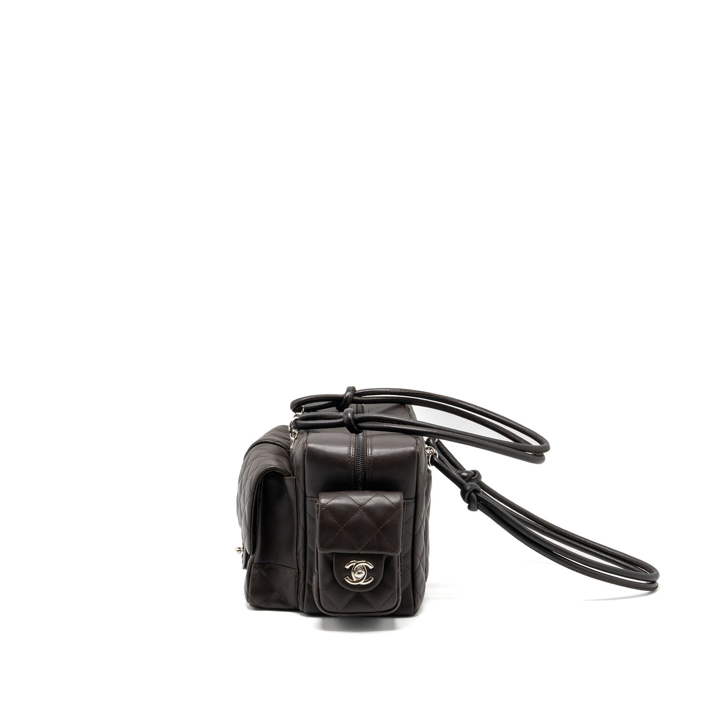 Chanel Cambo Reporter Calfskin Dark SHW Brown Handbag