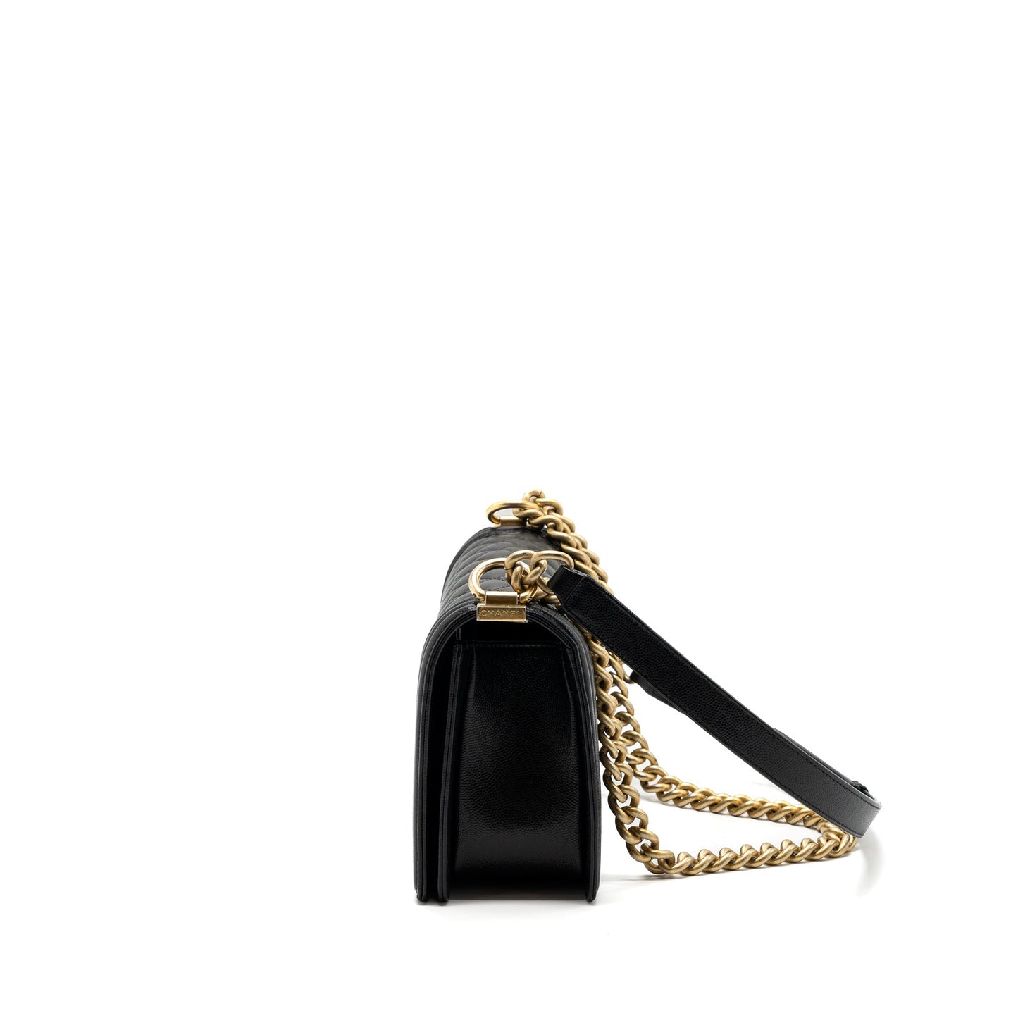Chanel Classic Boy Caviar GHW microchip Black Handbag