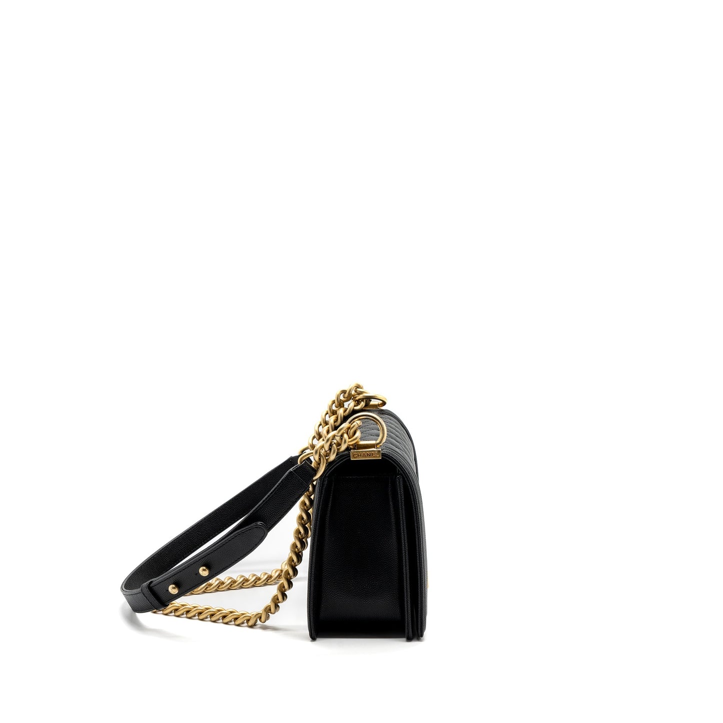 Chanel boy caviar brushed GHW microchip Black Handbag Microchip 1