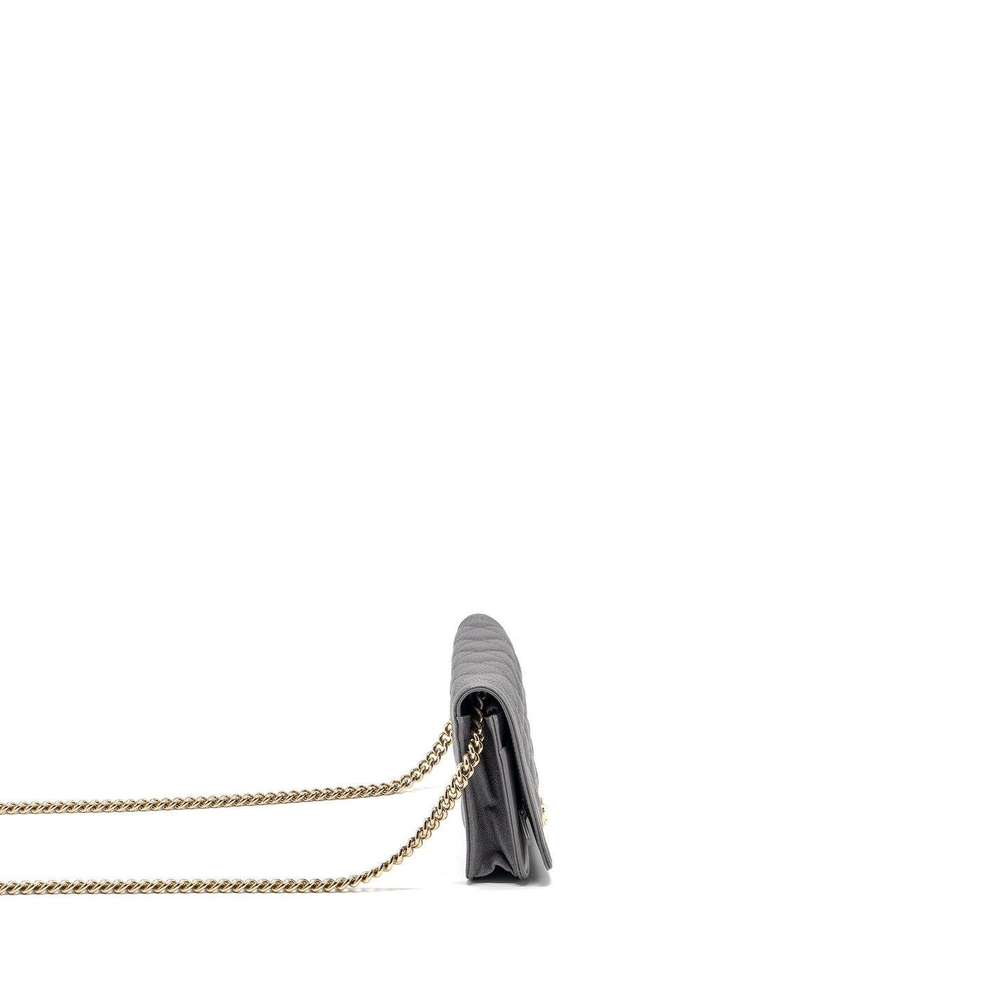 Chanel Boy on caviar LGHW Grey Wallet Case