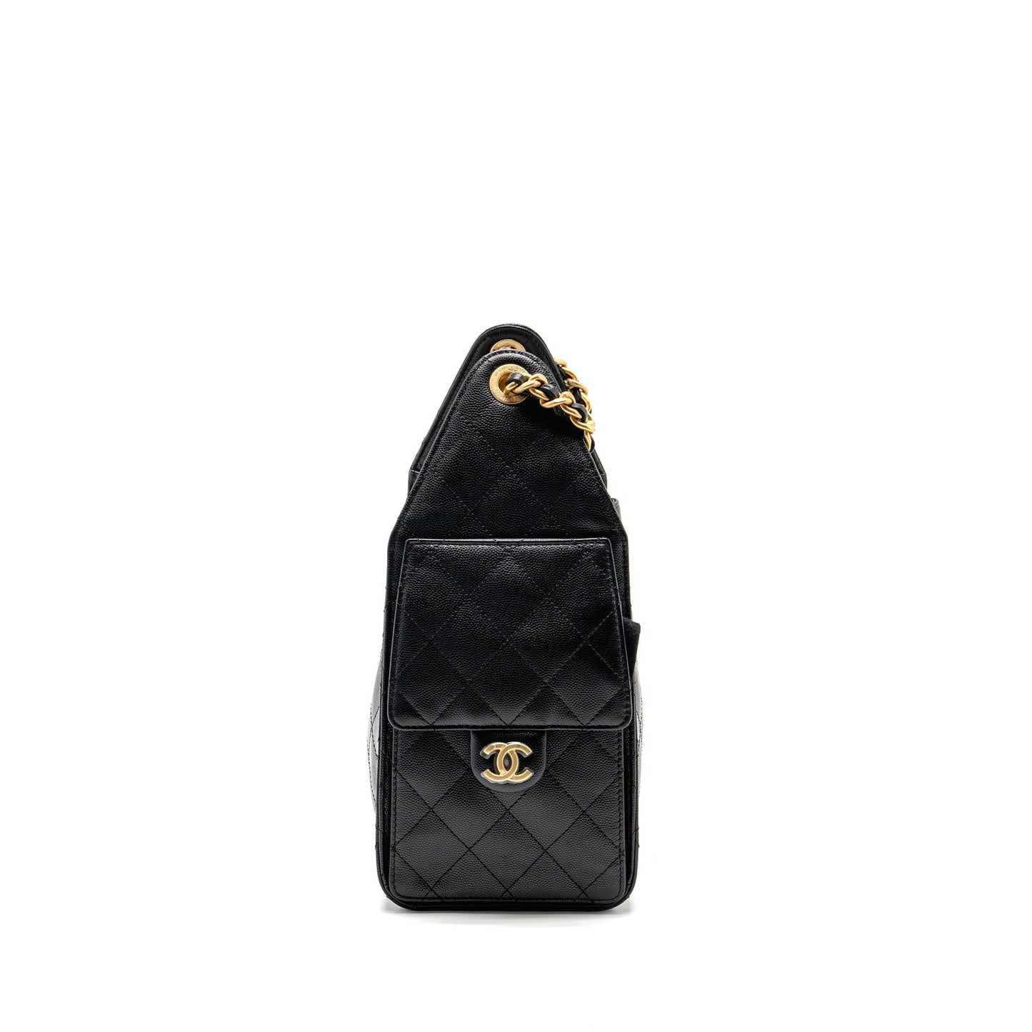Chanel 25 Caviar GHW microchip Black Small Handbag Black Ghwmicrochip