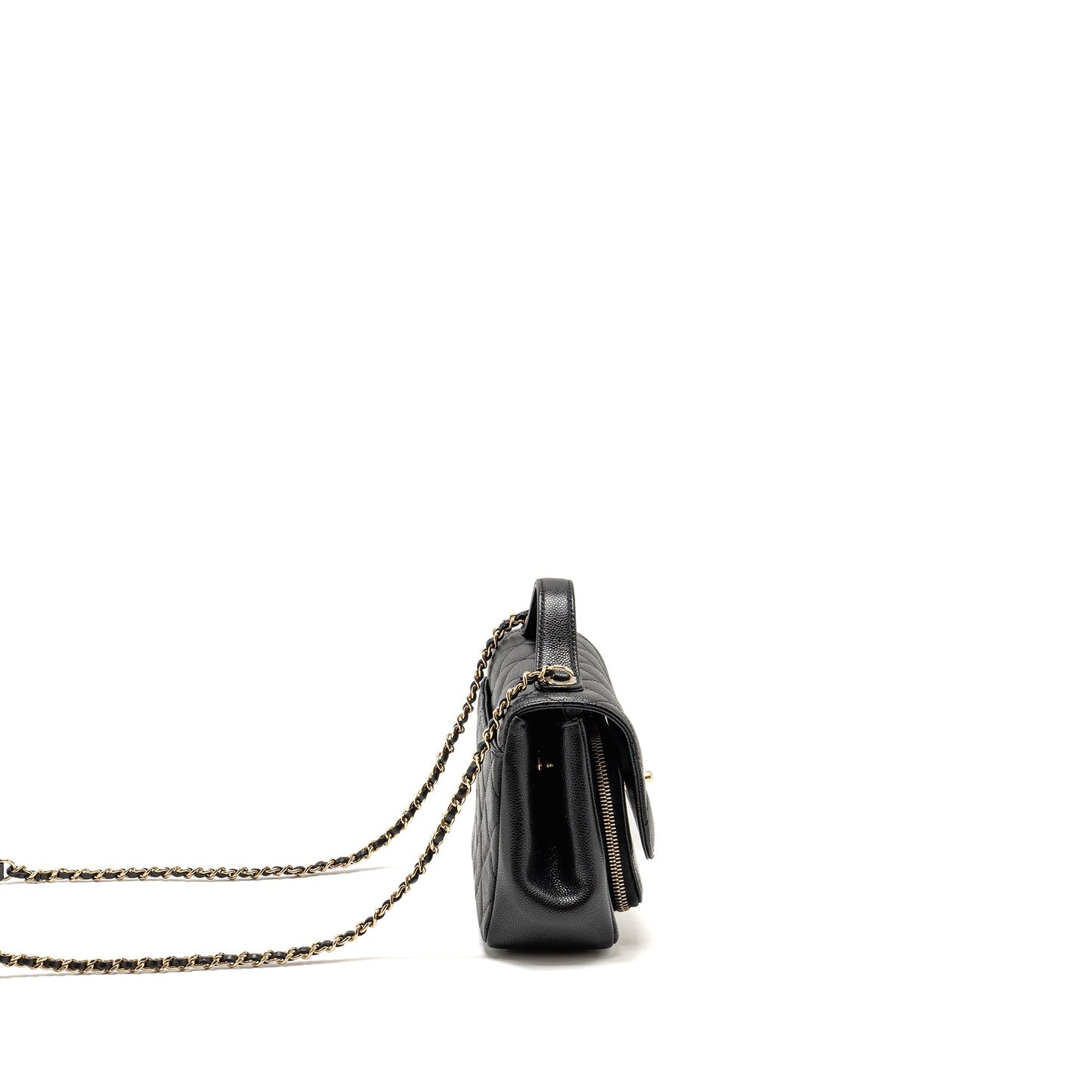 Chanel Business Affinity Caviar LGHW Microchip Black Small Handbag Microchip 3