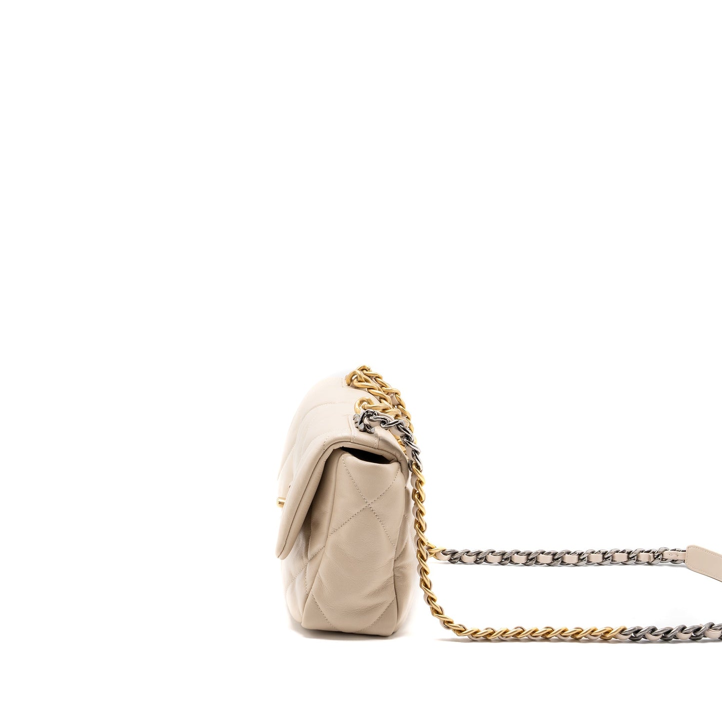 Chanel 19 goatskin light hardware Multicolour Beige Small Handbag