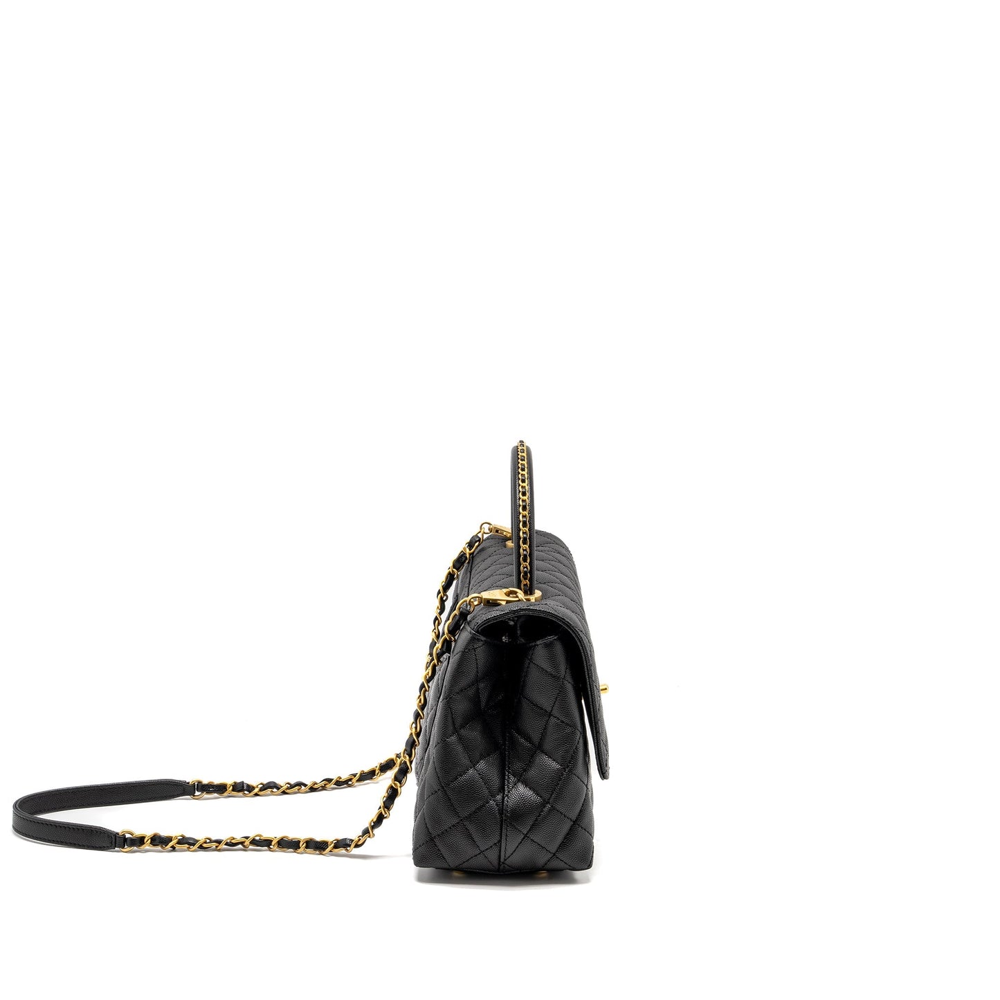 Chanel Coco Handle Limited Edition Caviar GHW Black Handbag
