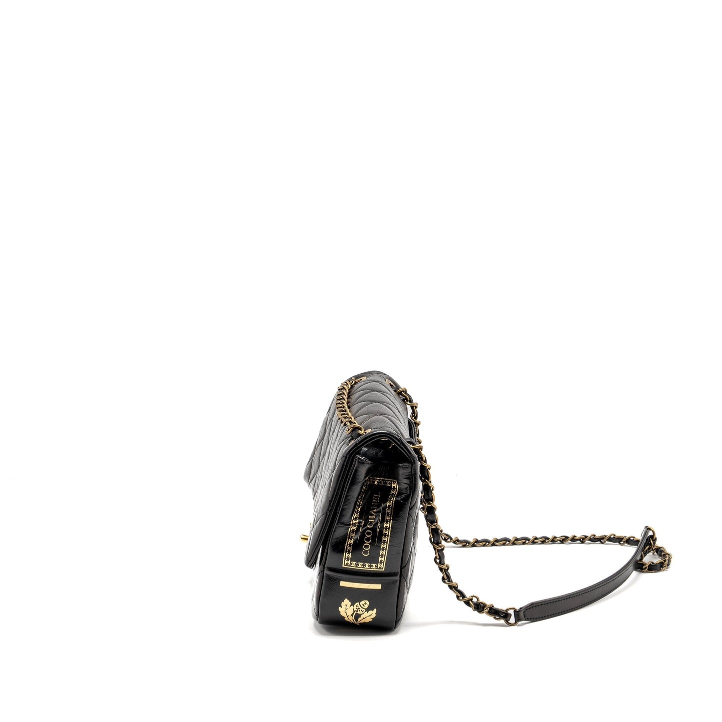 Chanel Limited Edition Quilted Flap Shiny Calfskin Black Shoulder Bag