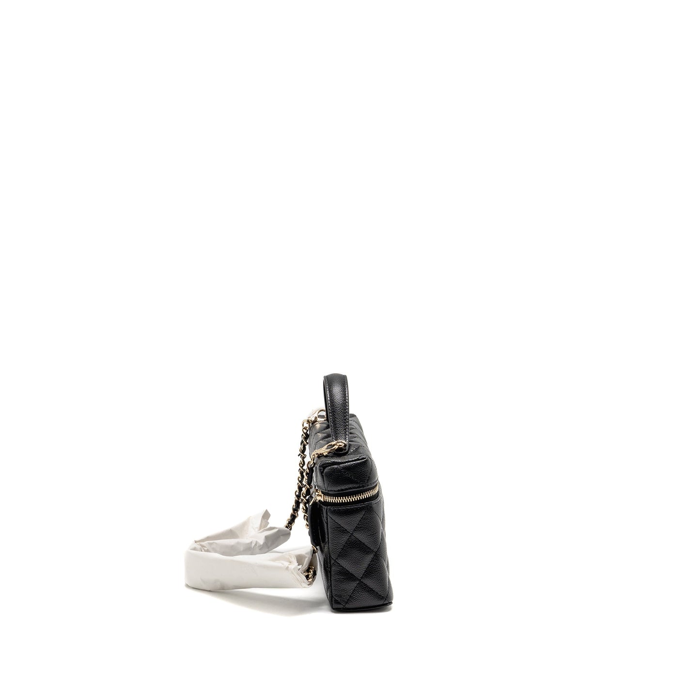 Chanel 25p CC top Handle Vanity Caviar Black Handbag Lghwmicrochip 1