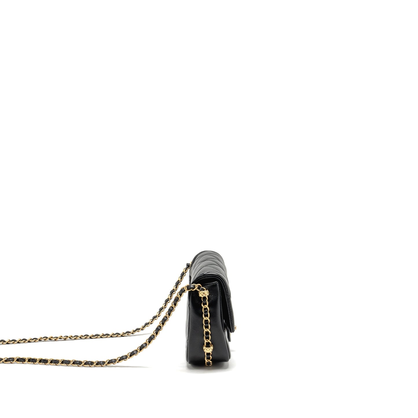 Chanel 23b Flap detail Lambskin GHW microchip Black Shoulder Bag