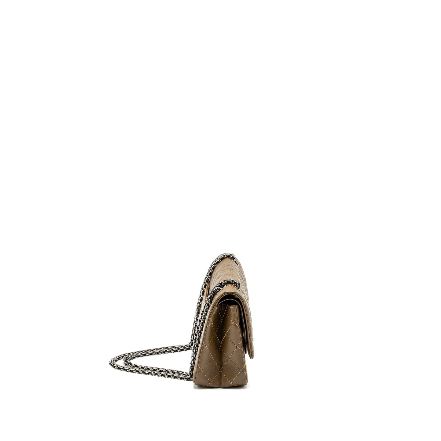 Chanel 2.55 reissue flap calfskin khaki ruthenium Small Shoulder Bag