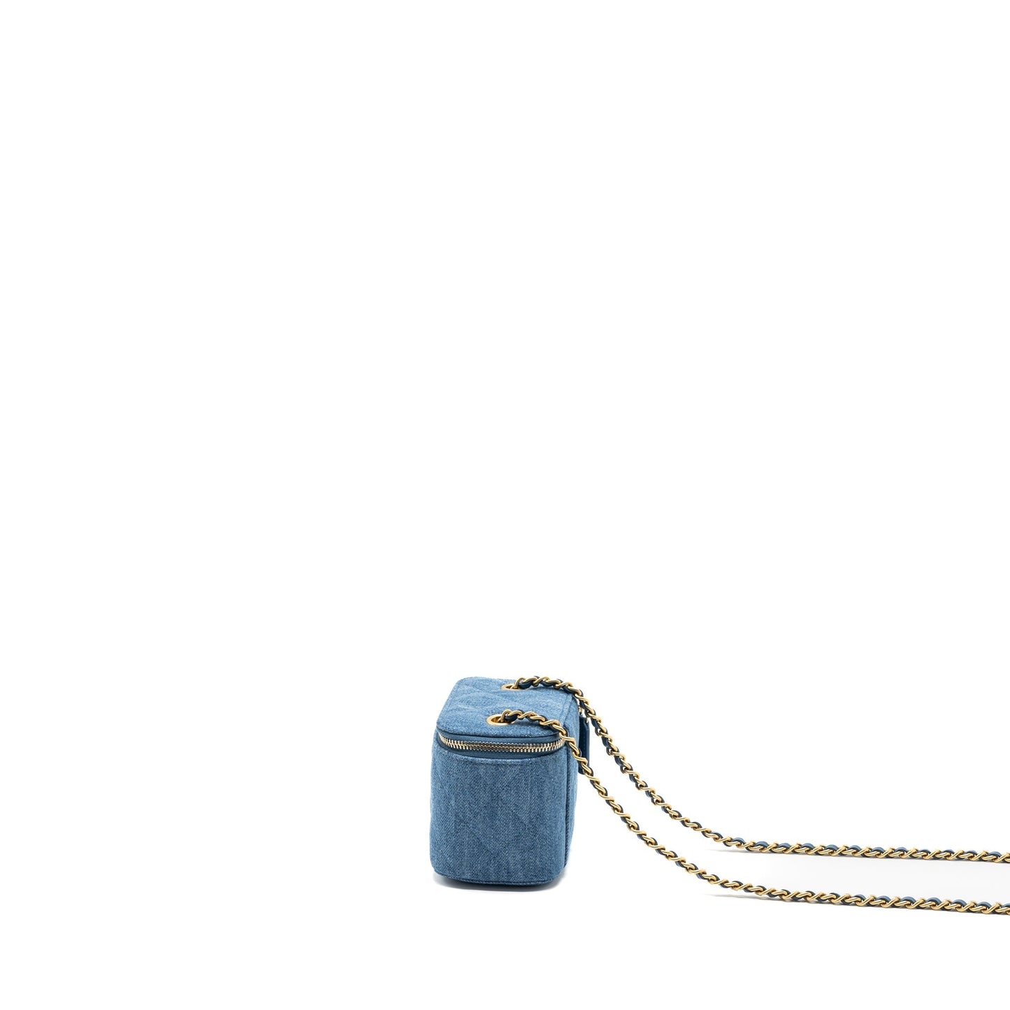 Chanel Pearl Crush Vanity Denim Brushed GHW Blue Mini Bag