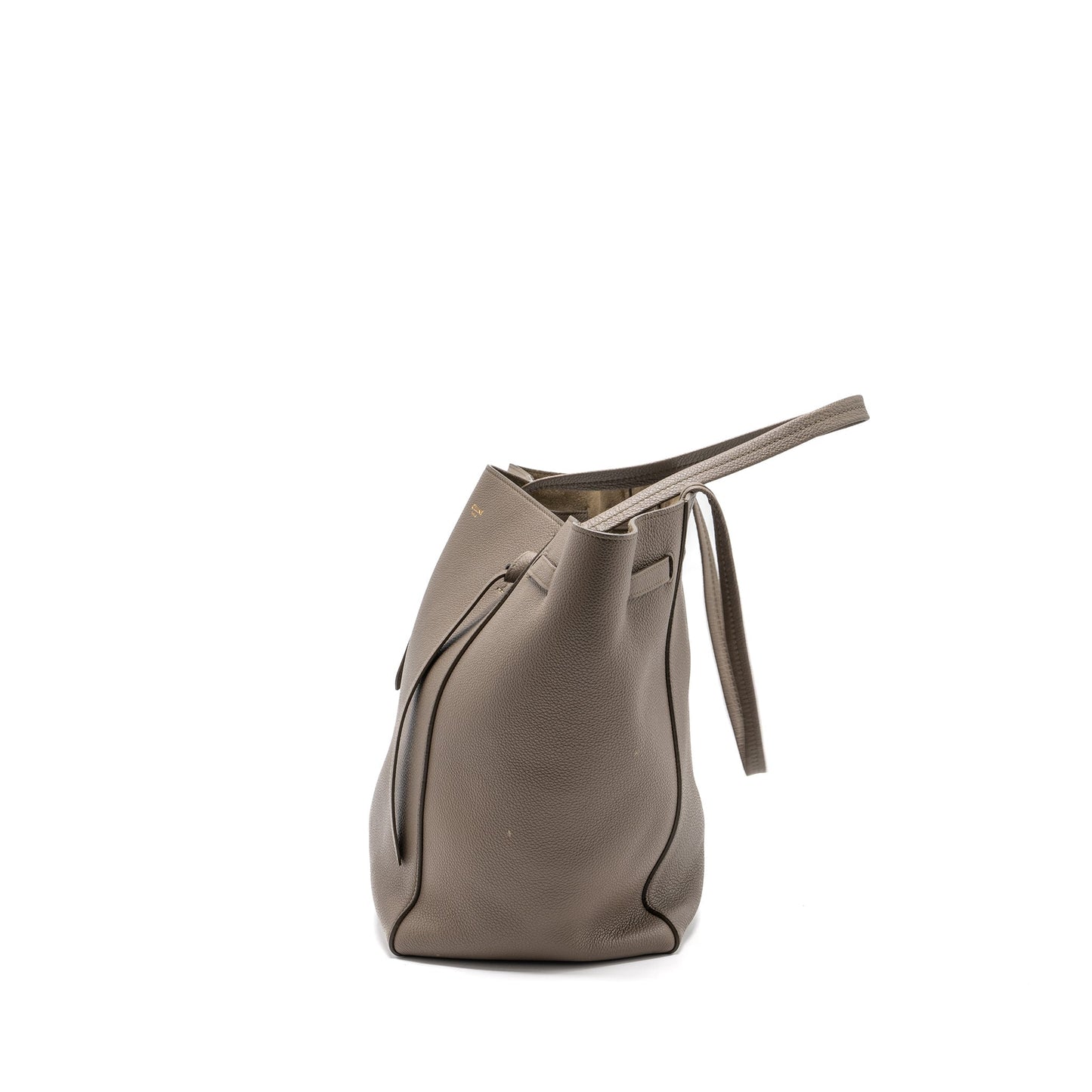 Celine Cabas Phantom Purse Grained Calfskin Taupe Handbag Small Travel Bag