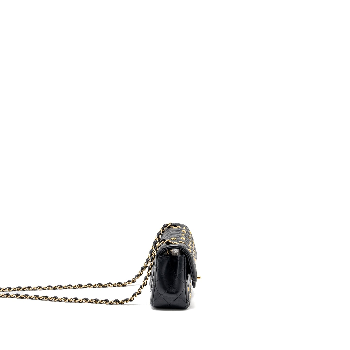 Chanel Egyptian Amulet Rectangular Flap Lambskin GHW Black Shoes