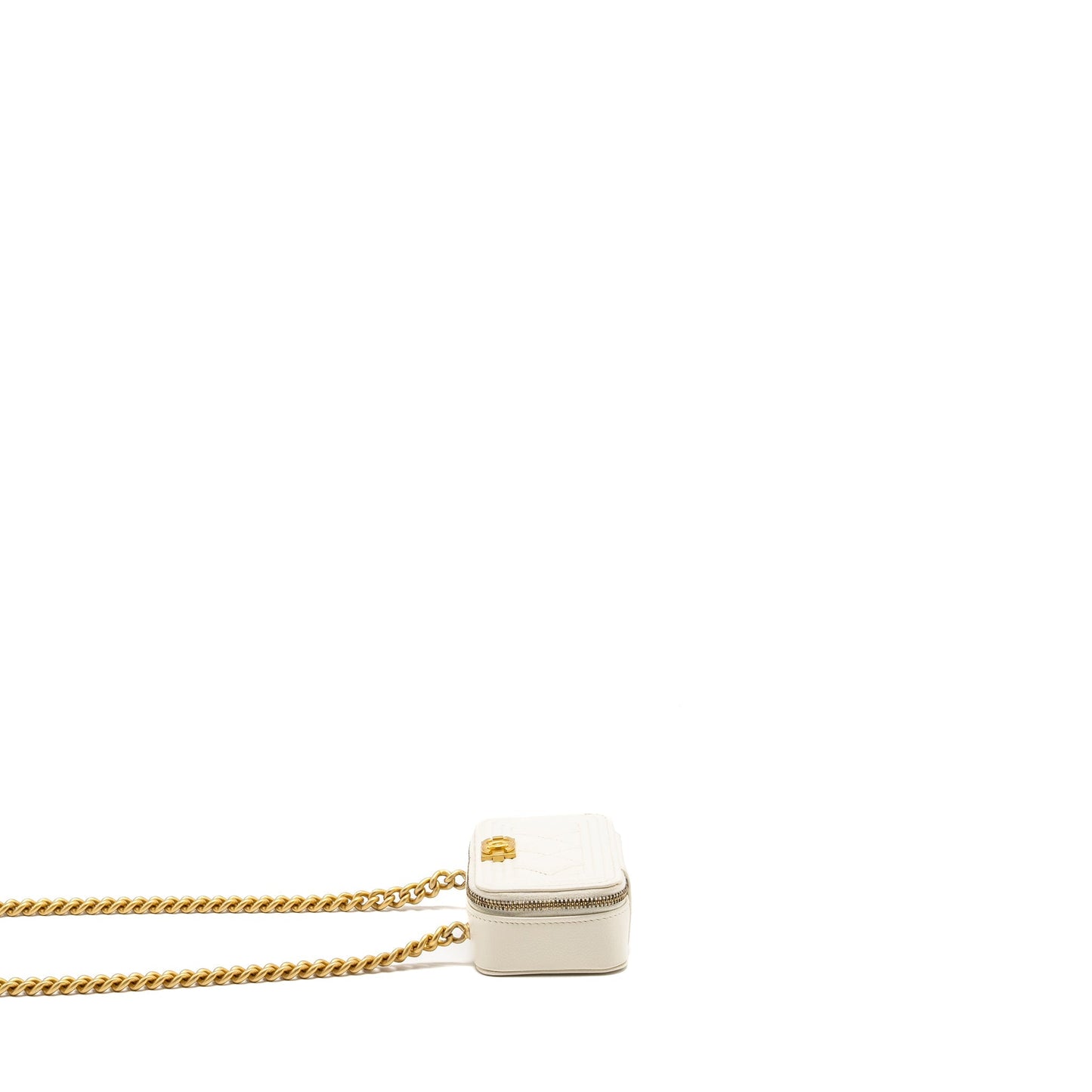 Chanel Boy Caviar GHW Microchip White Clutch Bag