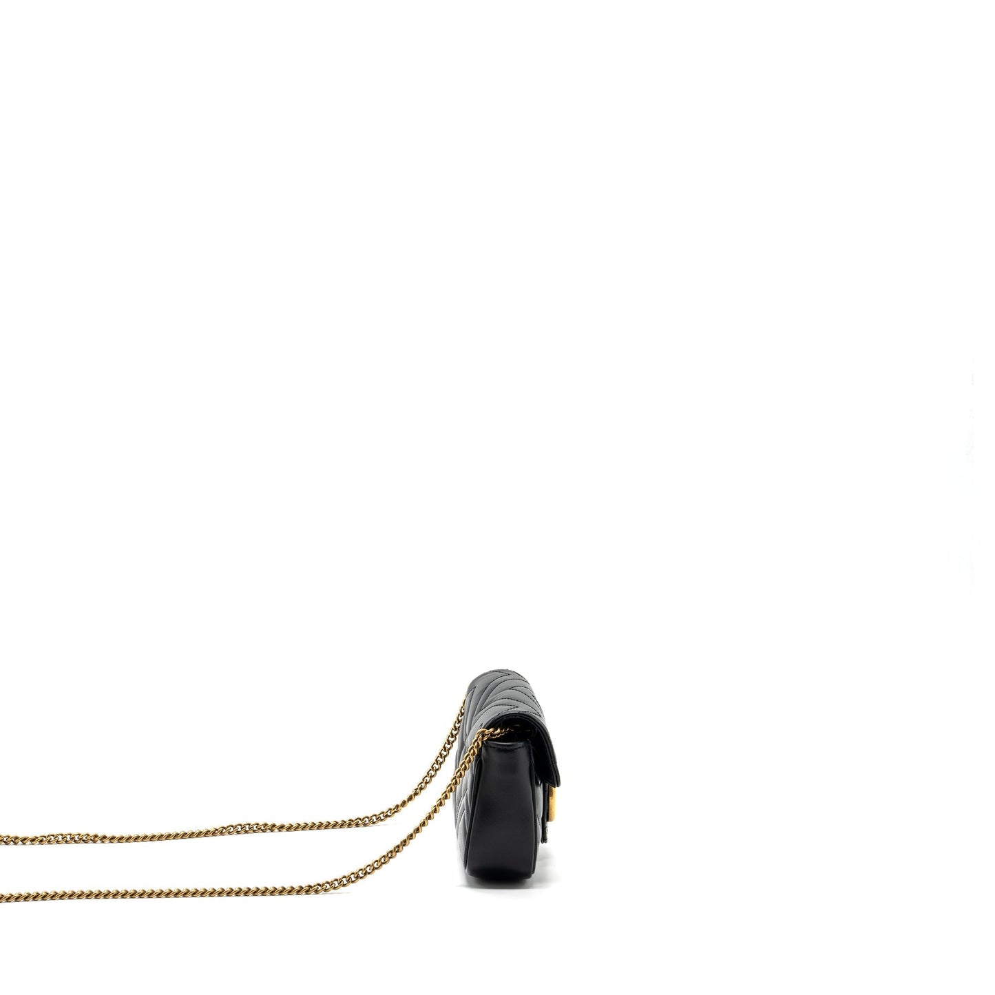 Gucci Marmont Super Bag Calfskin Black Mini Travel Bag Ghw 1