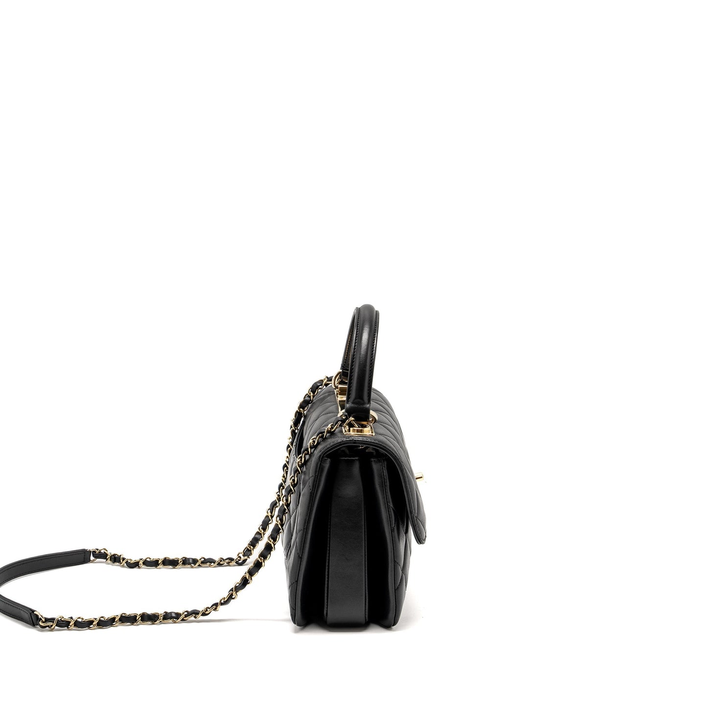 Chanel Top Handle Trendy CC Flap Lambskin Black Shoulder Bag Lghw 2
