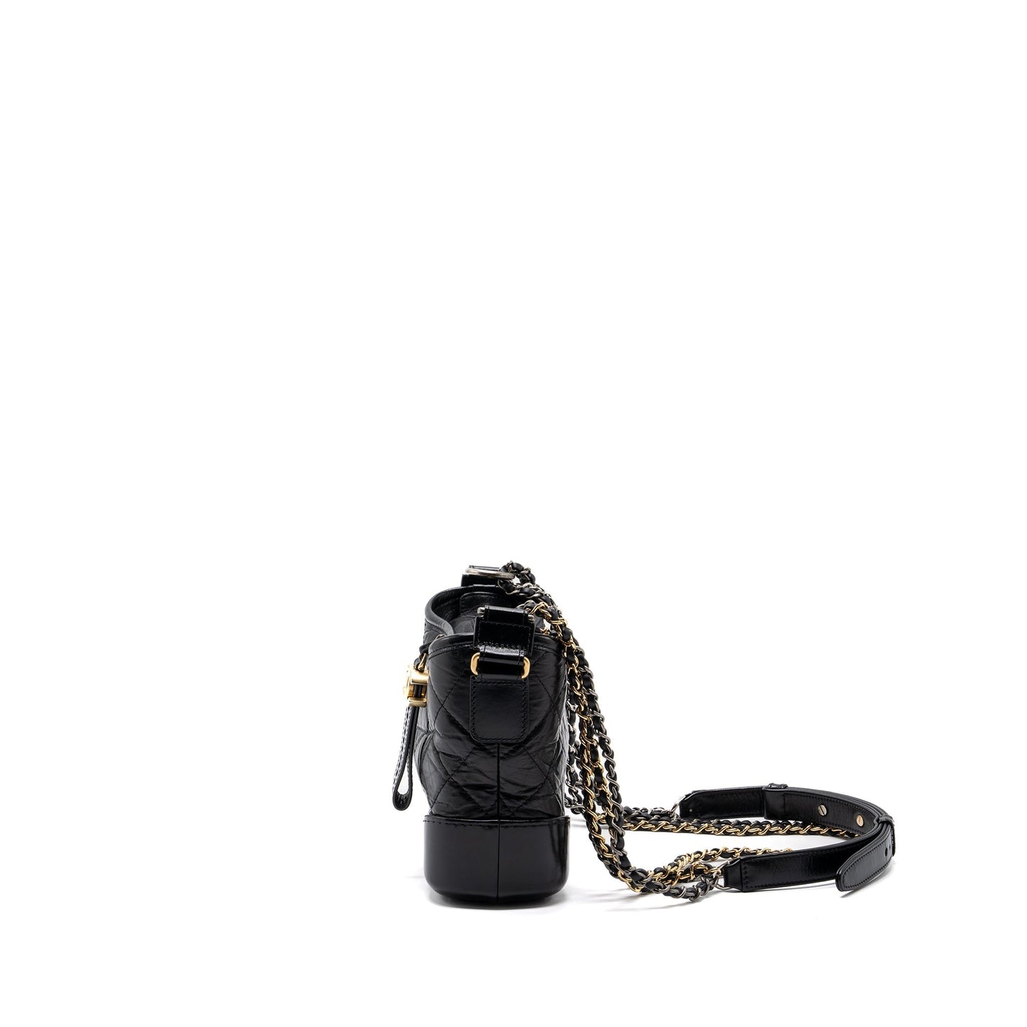 Chanel Gabrielle Hobo Aged Calfskin Multicoloured Hardware Black Small Shoulder Bag