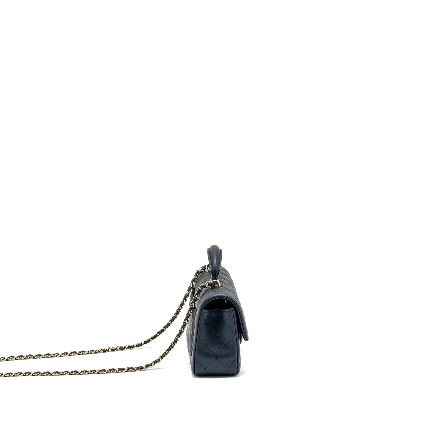 Chanel Top handle rectangular flap lambskin navy Shoulder Bag