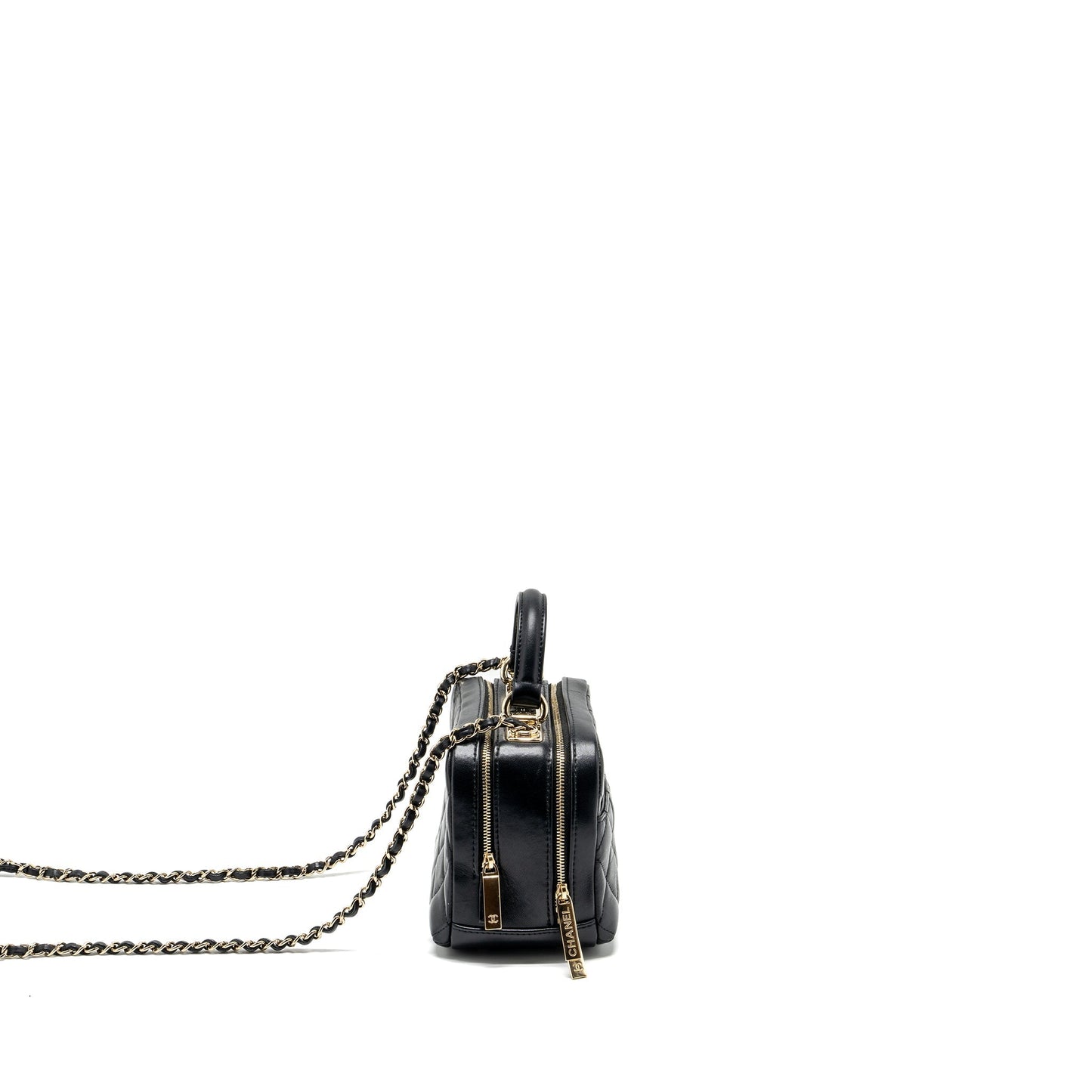 Chanel trendy cc top handle vanity lambskin Black Handbag Ghw 1