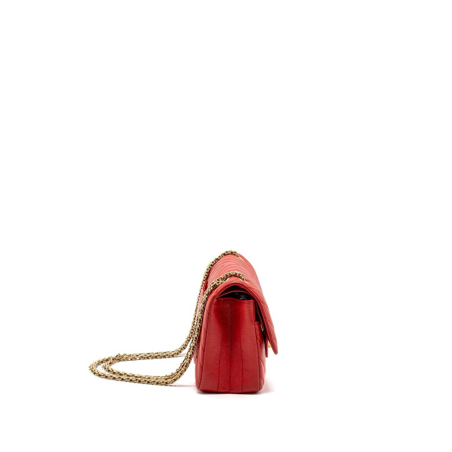 Chanel 2.55 Reissue Flap Chevron Calfskin GHW Red Small Shoulder Bag