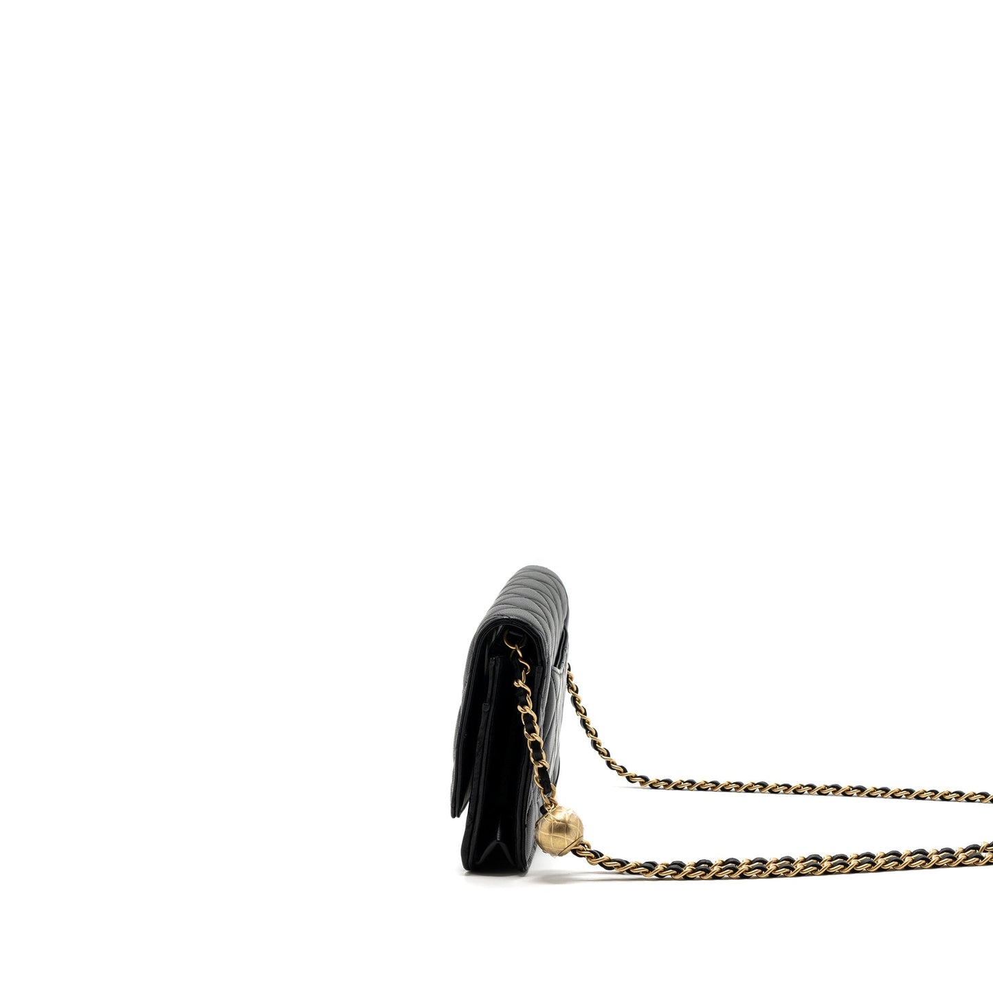 Chanel Pearl Crush On Lambskin GHW microchip Black Wallet Case Microchip 10