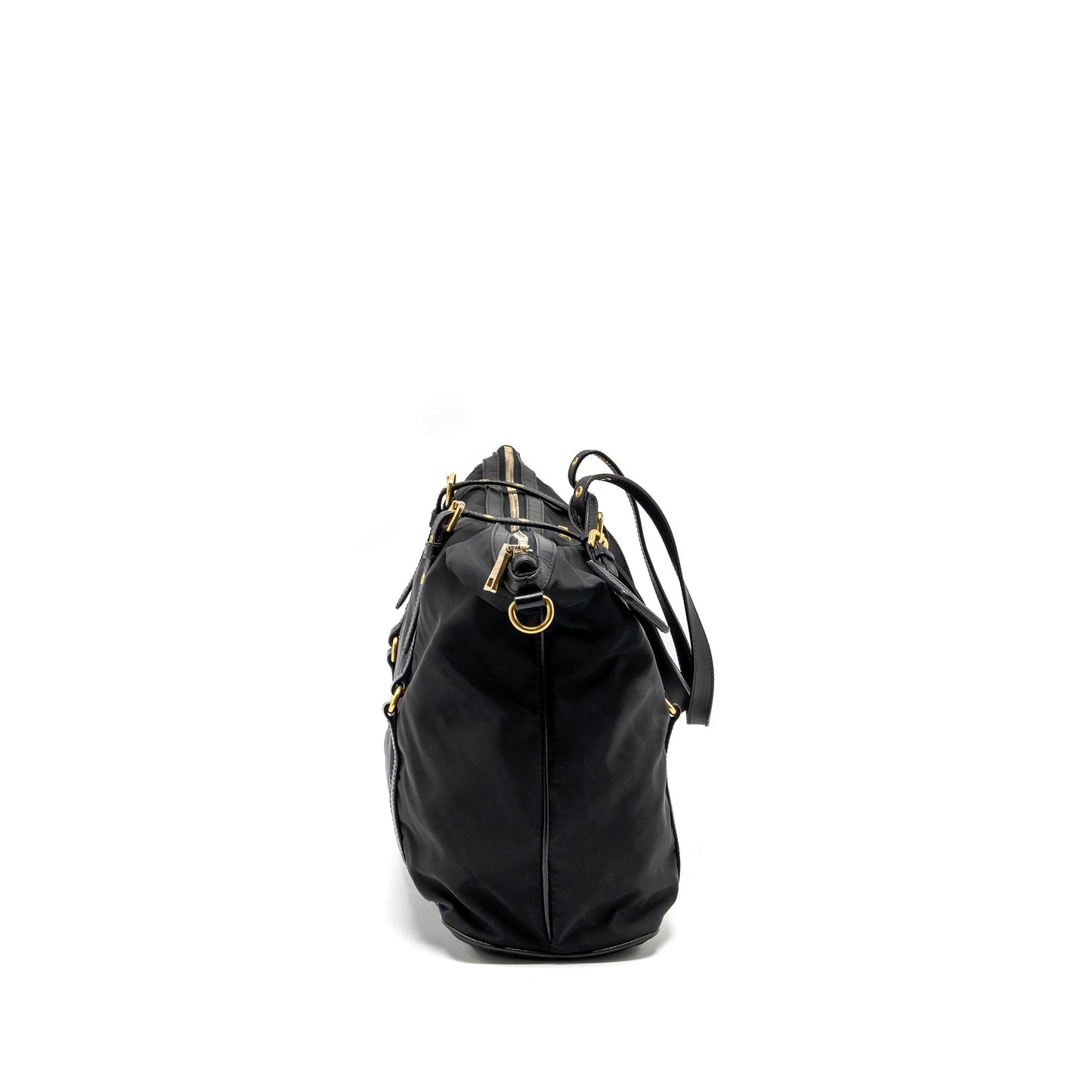 Prada Zip Purse Handbag Nylon Black Travel Bag