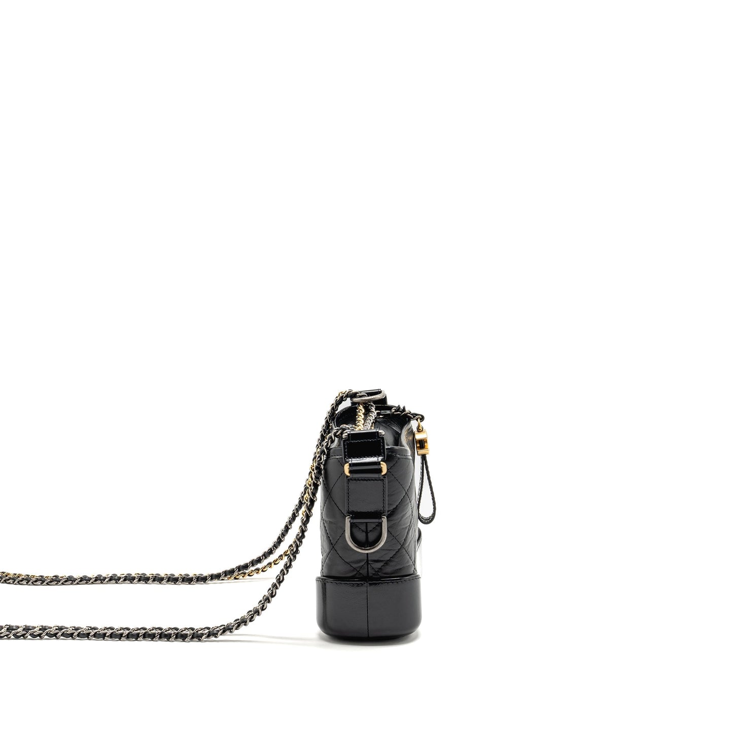 Chanel Gabrielle HOBO Aged Calfskin Hardware Microchip Multicolour Black Small Shoulder Bag