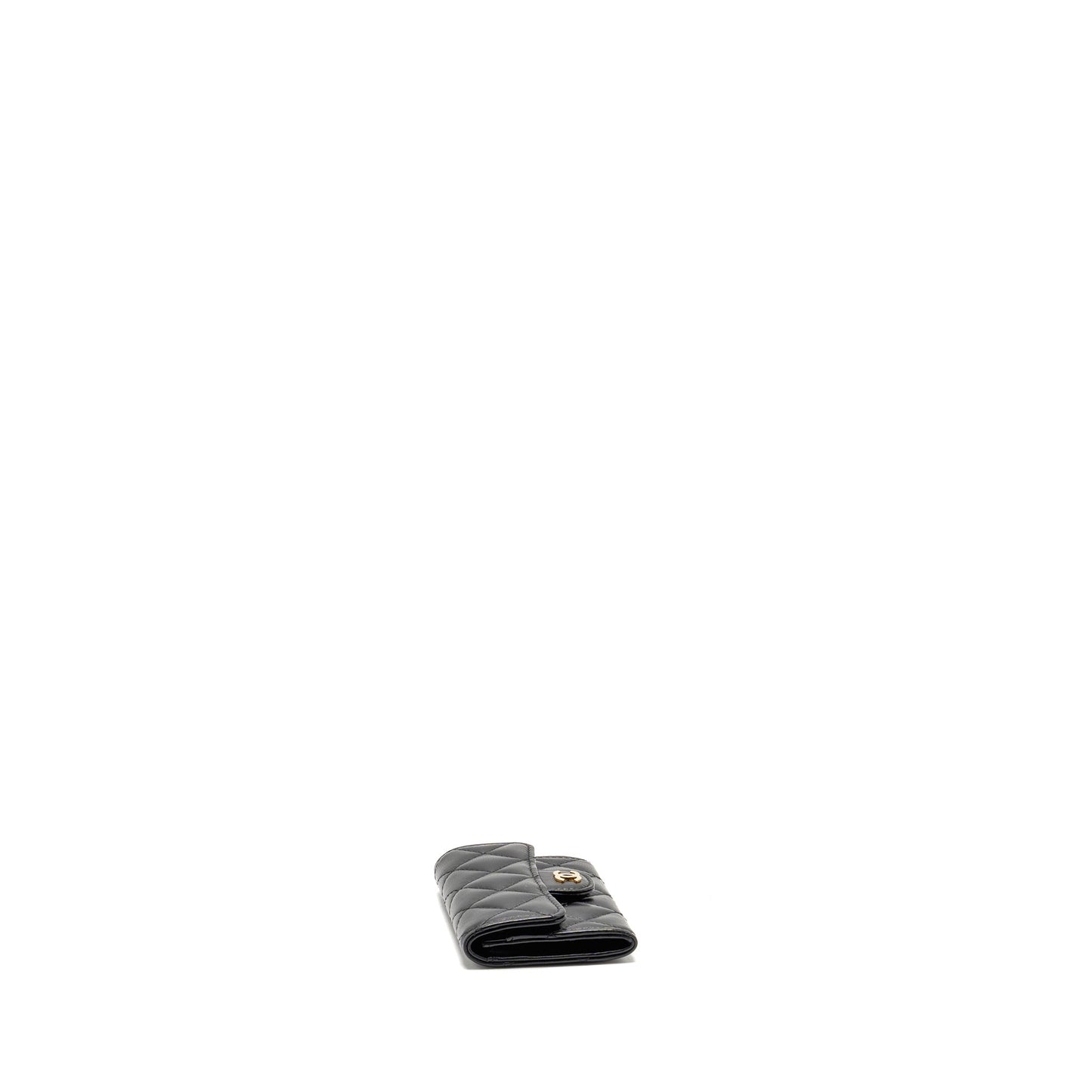 Chanel Classic Flap Card Holder Lambskin GHW Black Wallet Case