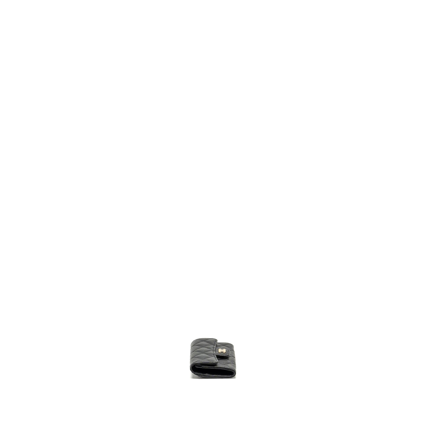 Chanel Classic Flap Card Holder Caviar GHW Black Wallet Case Ghwmicrochip 1