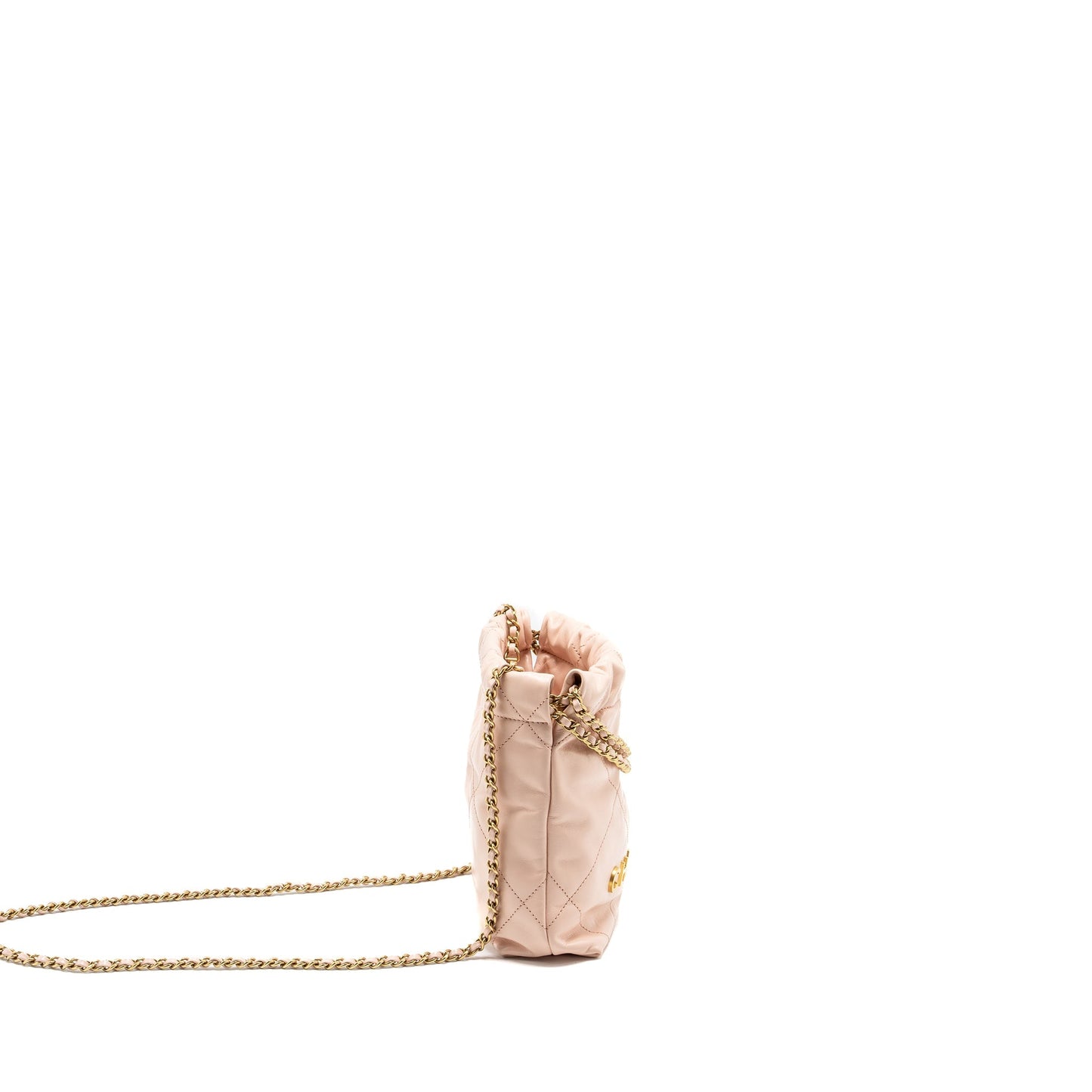 Chanel 22 Shiny Calfskin GHW microchip Pink Mini Bag