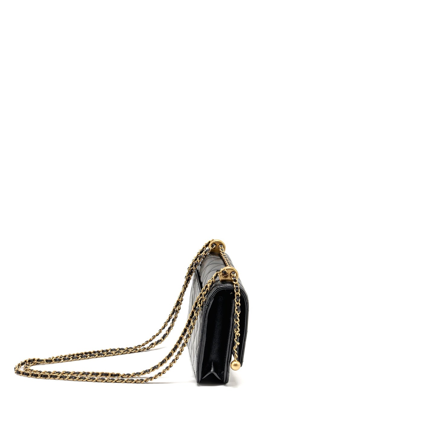 Chanel 24c Crush On Calfskin GHW microchip Black Gold Wallet Case Black Ghwmicrochip