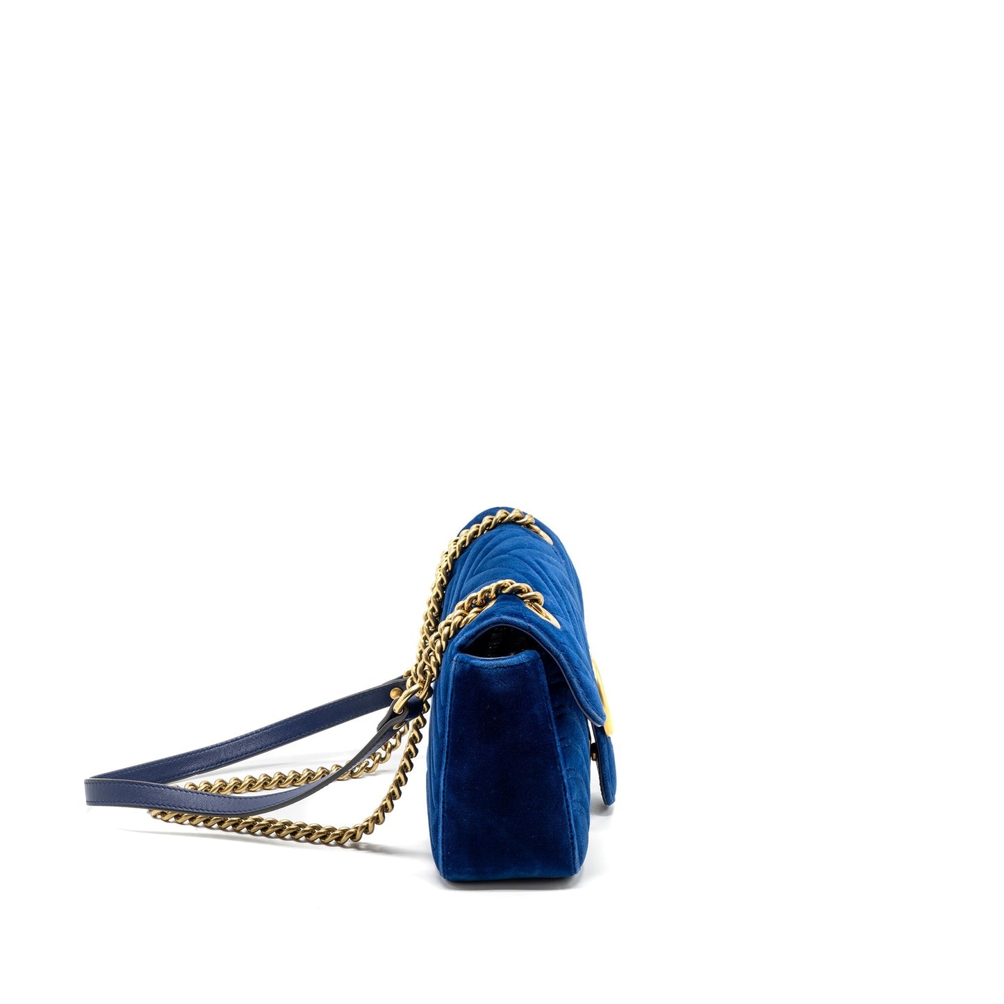 Gucci Marmont Shoulder Bag Velvet Blue