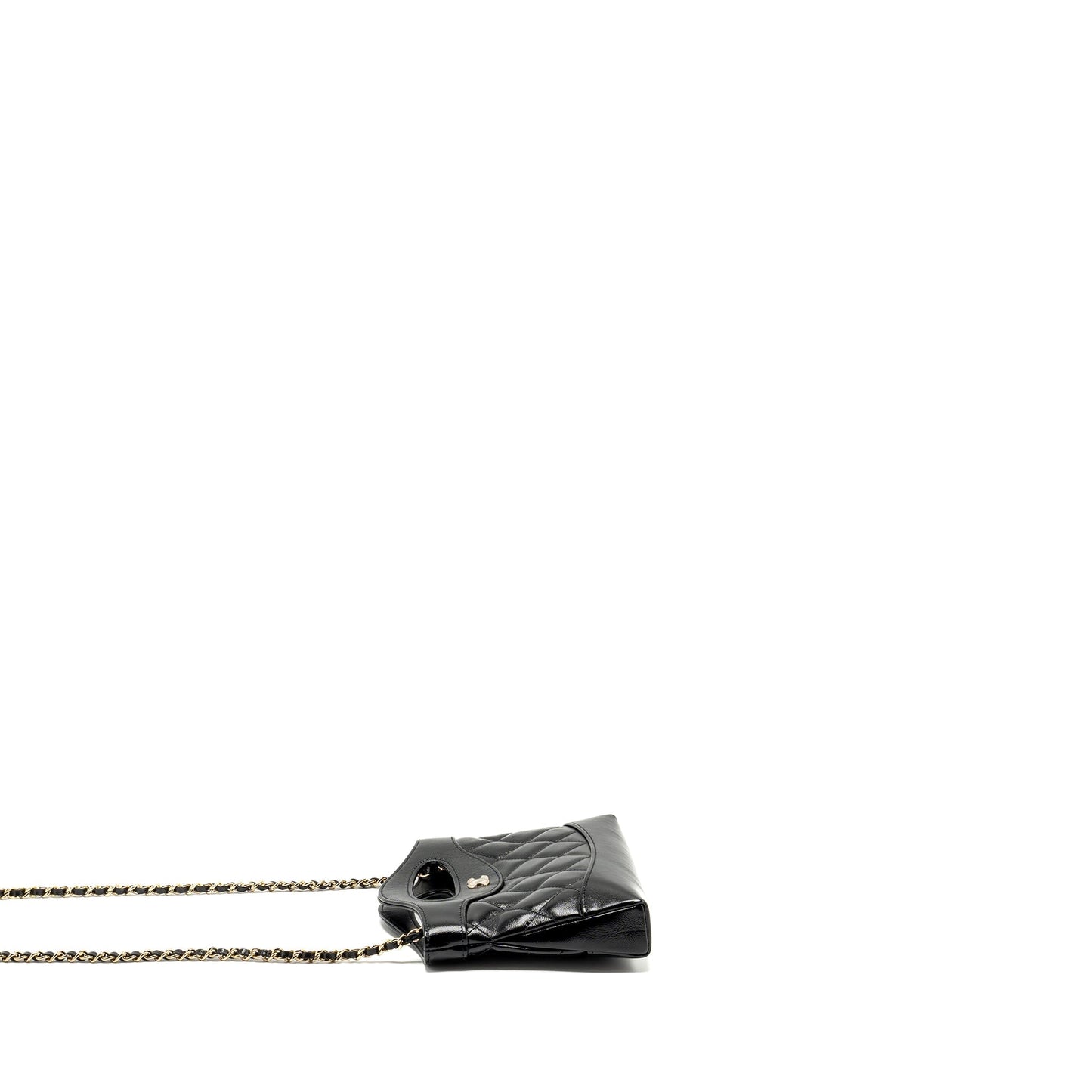 Chanel 31 Shiny Calfskin LGHW Microchip Black Clutch Bag
