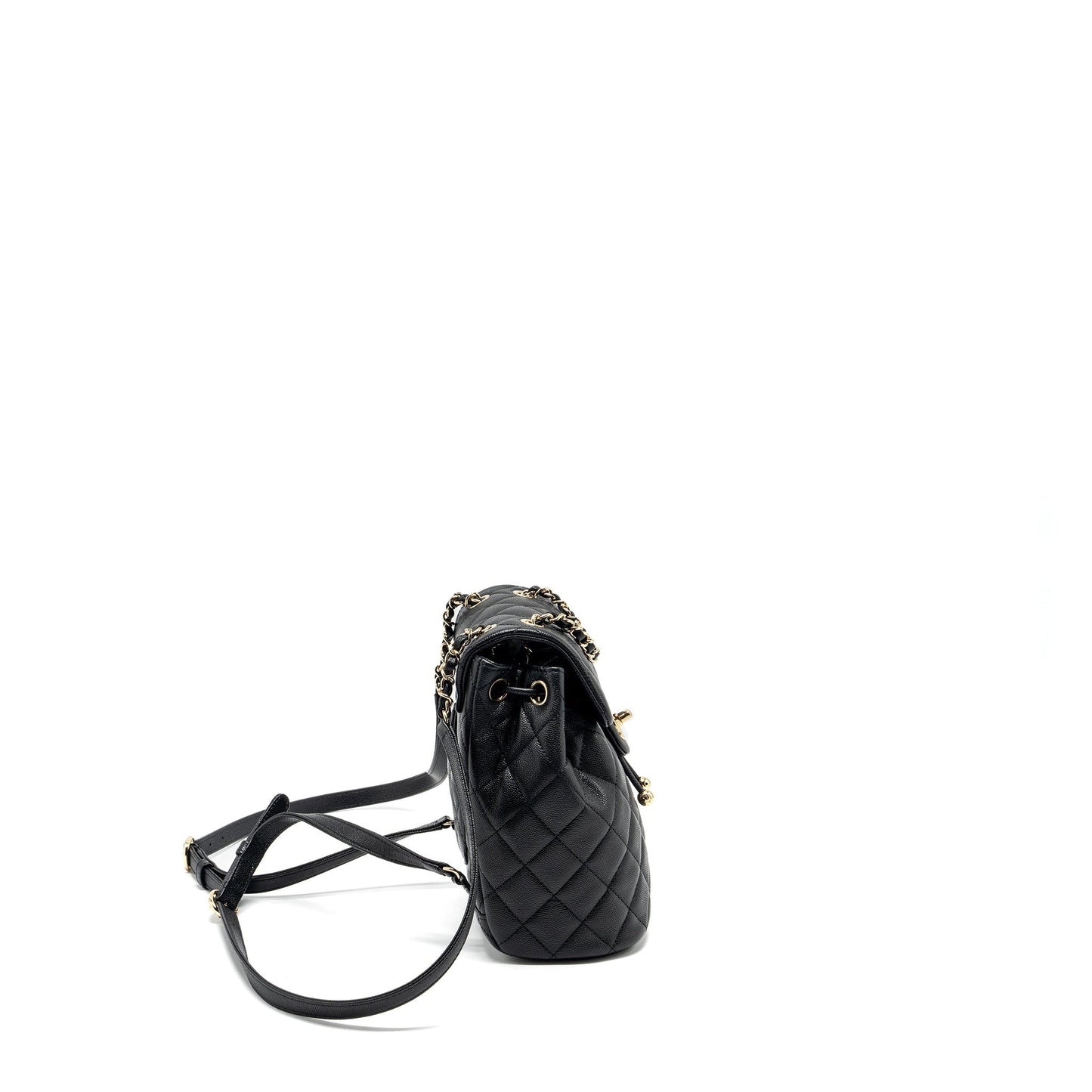 Chanel 23s Backpack Caviar LGHW Microchip Black