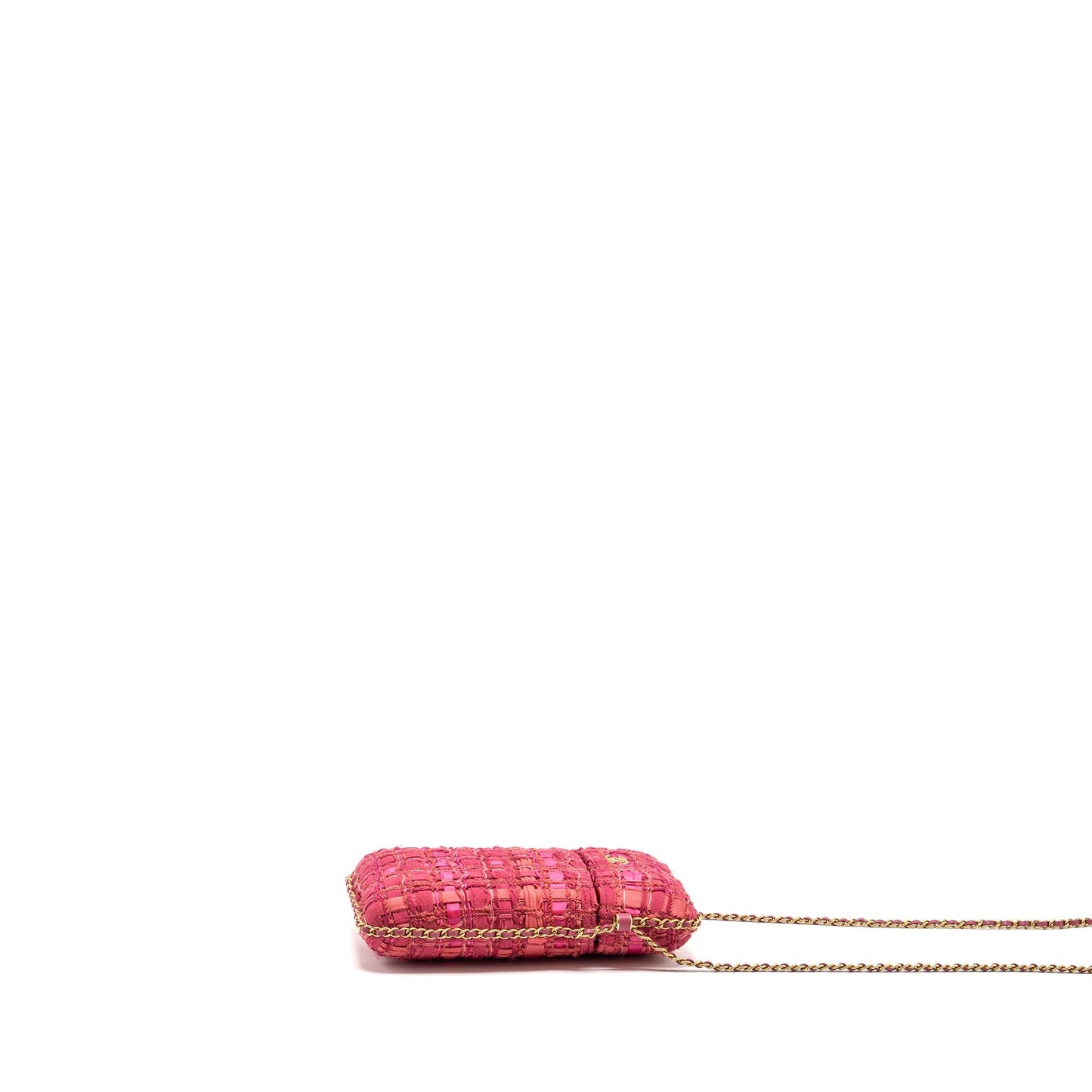Chanel Vertical Phone tweed GHW Pink Handbag