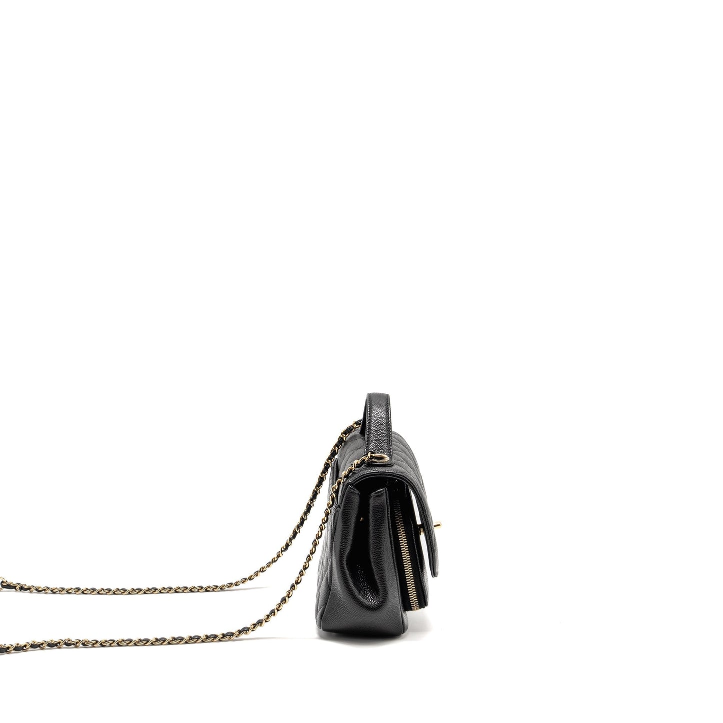Chanel Business Affinity Caviar LGHW Microchip Black Small Handbag Microchip 2