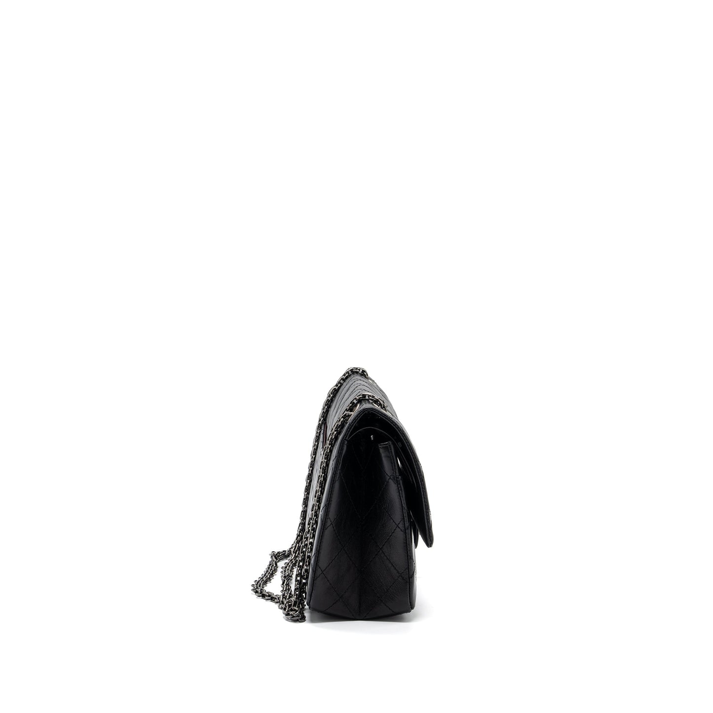 Chanel 2.55 Reissue Flap Aged Calfskin Ruthenium Black Shoulder Bag