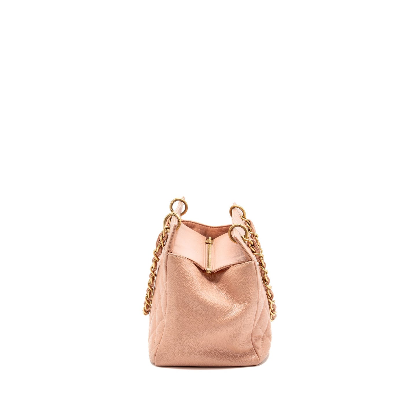 Chanel Petite Timeless Quilted Caviar GHW Pink Tote Bag