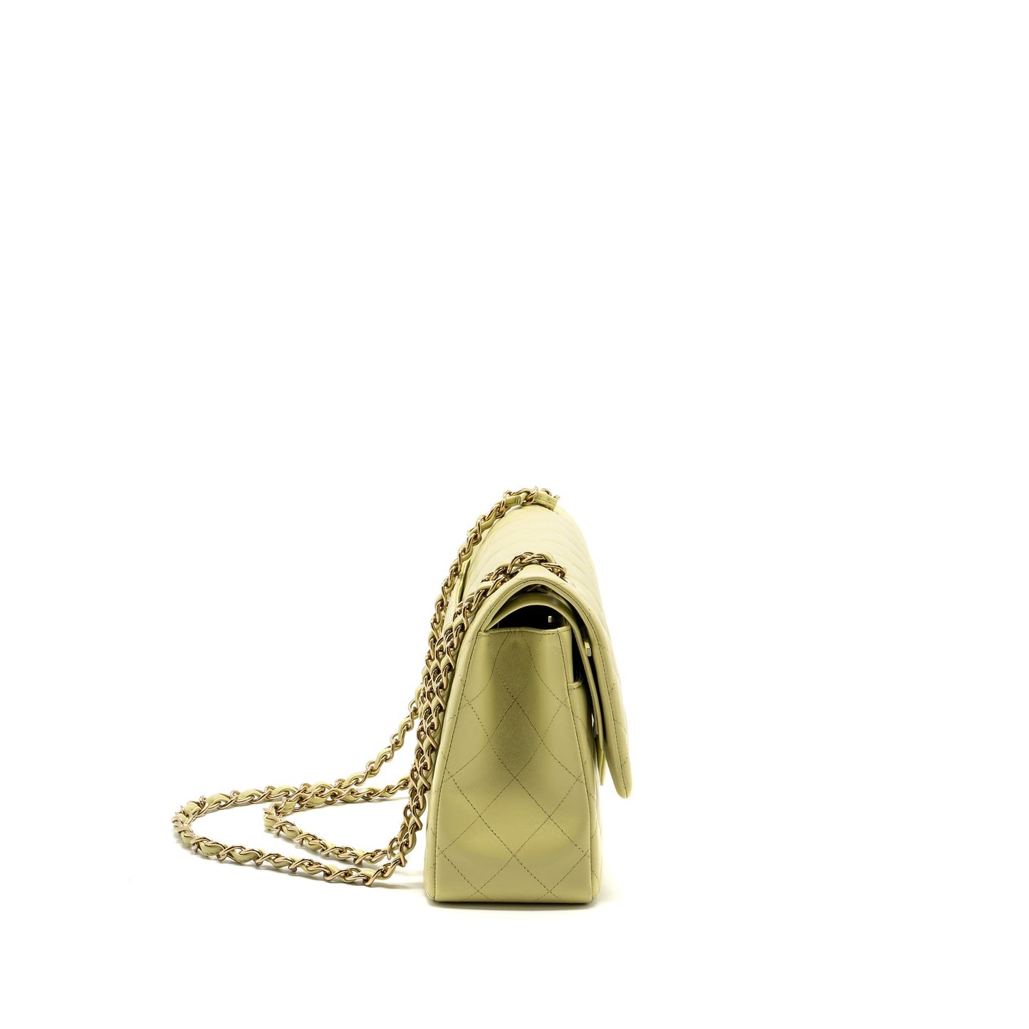 Chanel 23C jumbo classic double flap lambskin Green Shoulder Bag