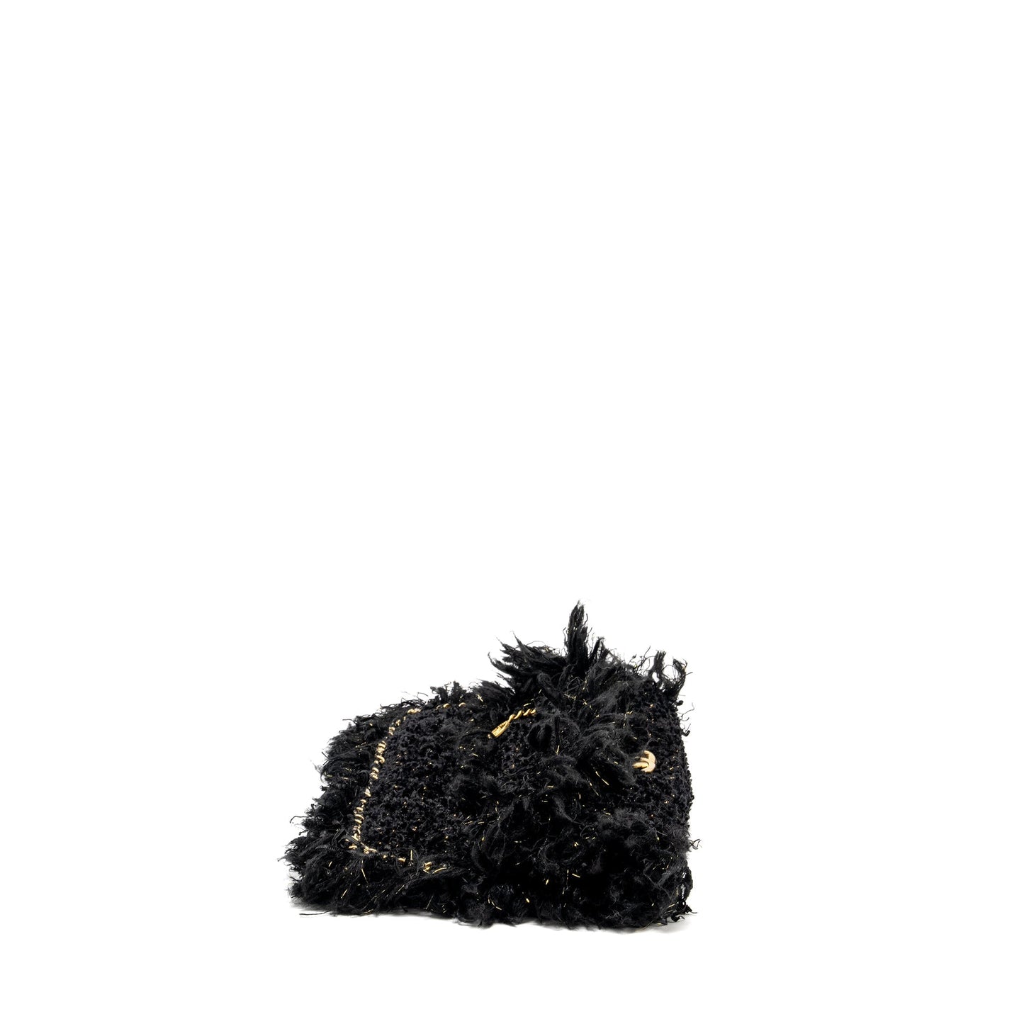 Chanel Fringe Paris Cosmopolite Tweed GHW Black Jewelry